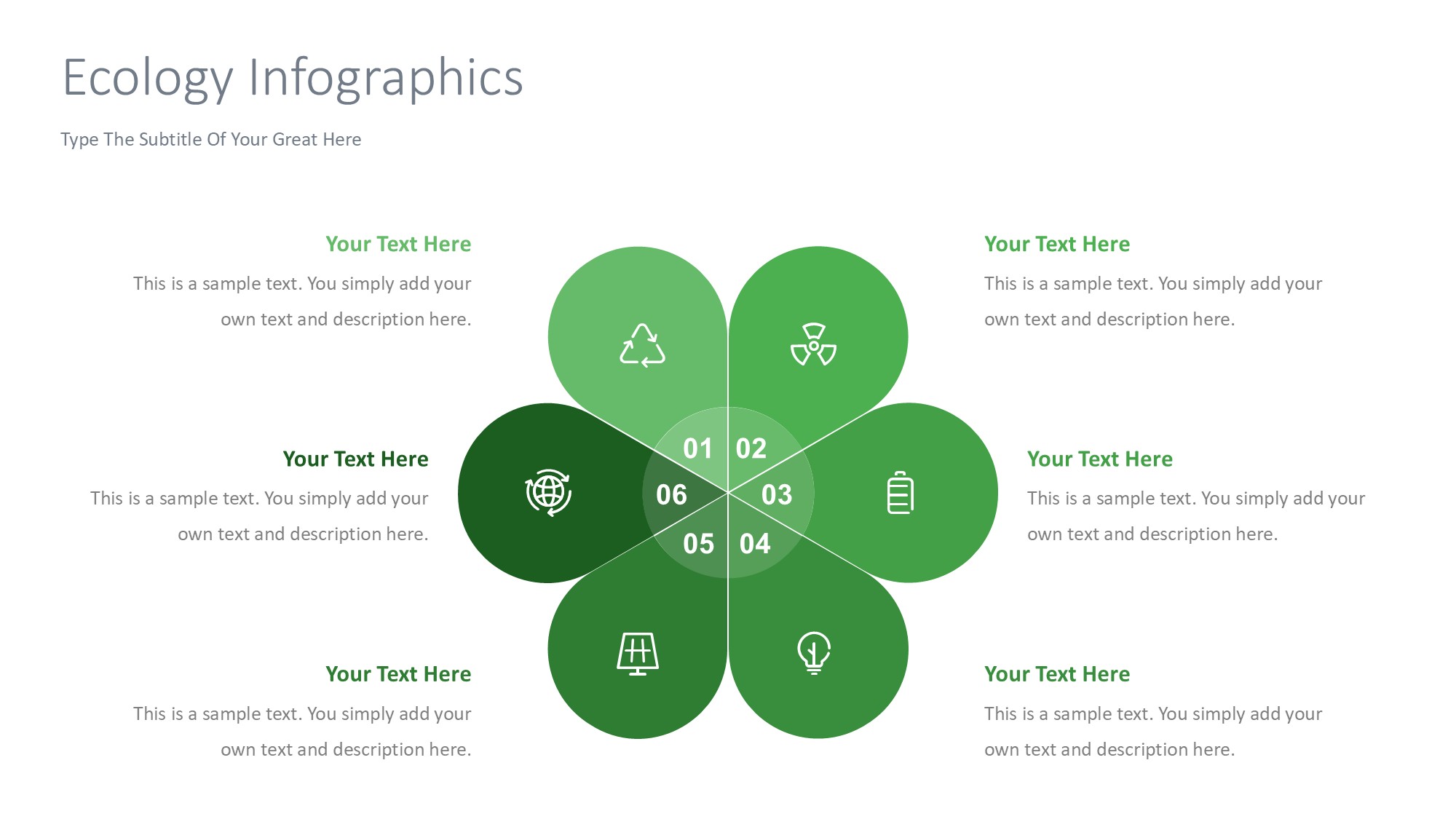 绿色环保图形信息图示PPT模板