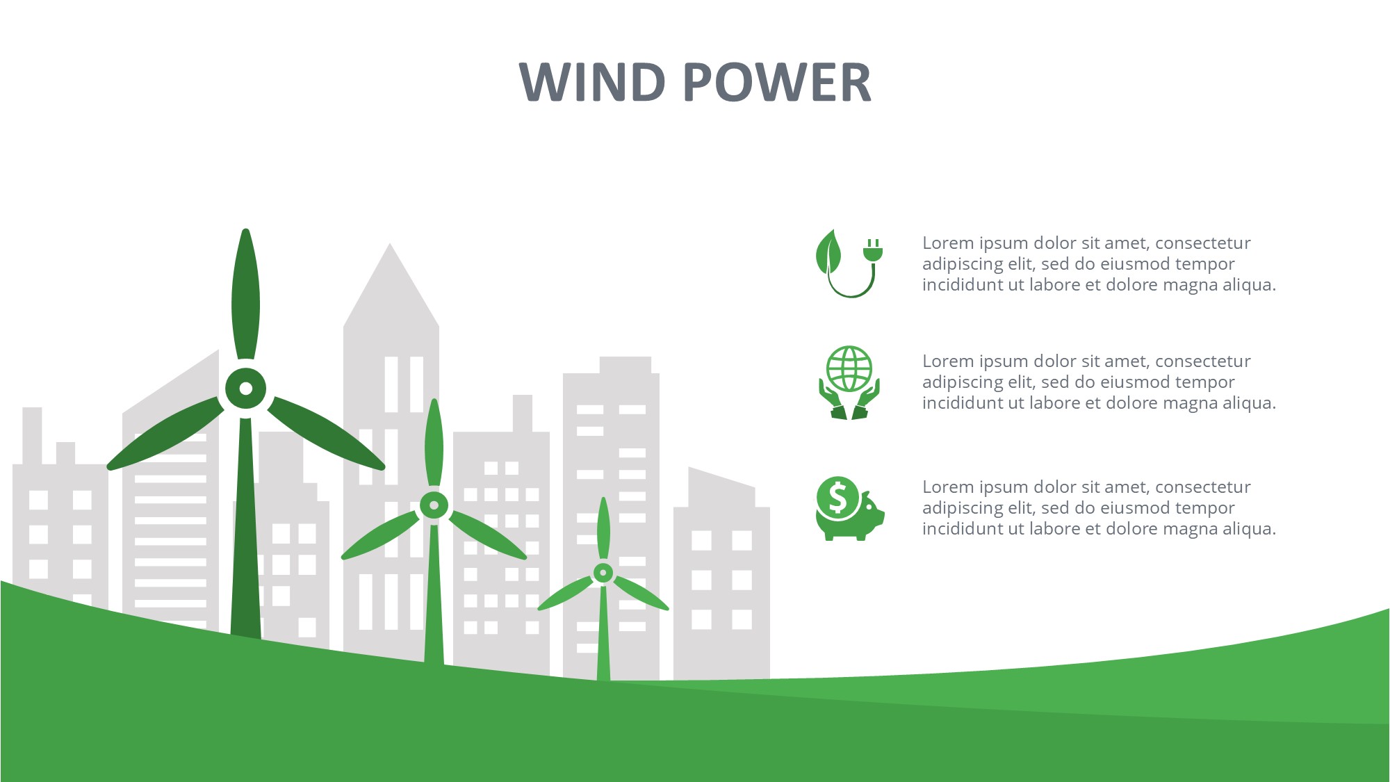 绿色环保图形信息图示PPT模板