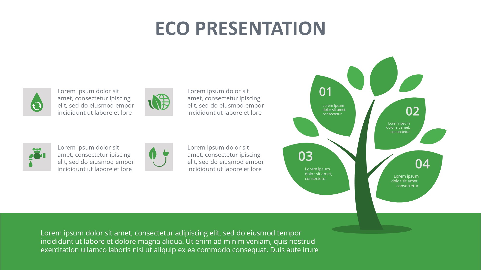 绿色环保图形信息图示PPT模板