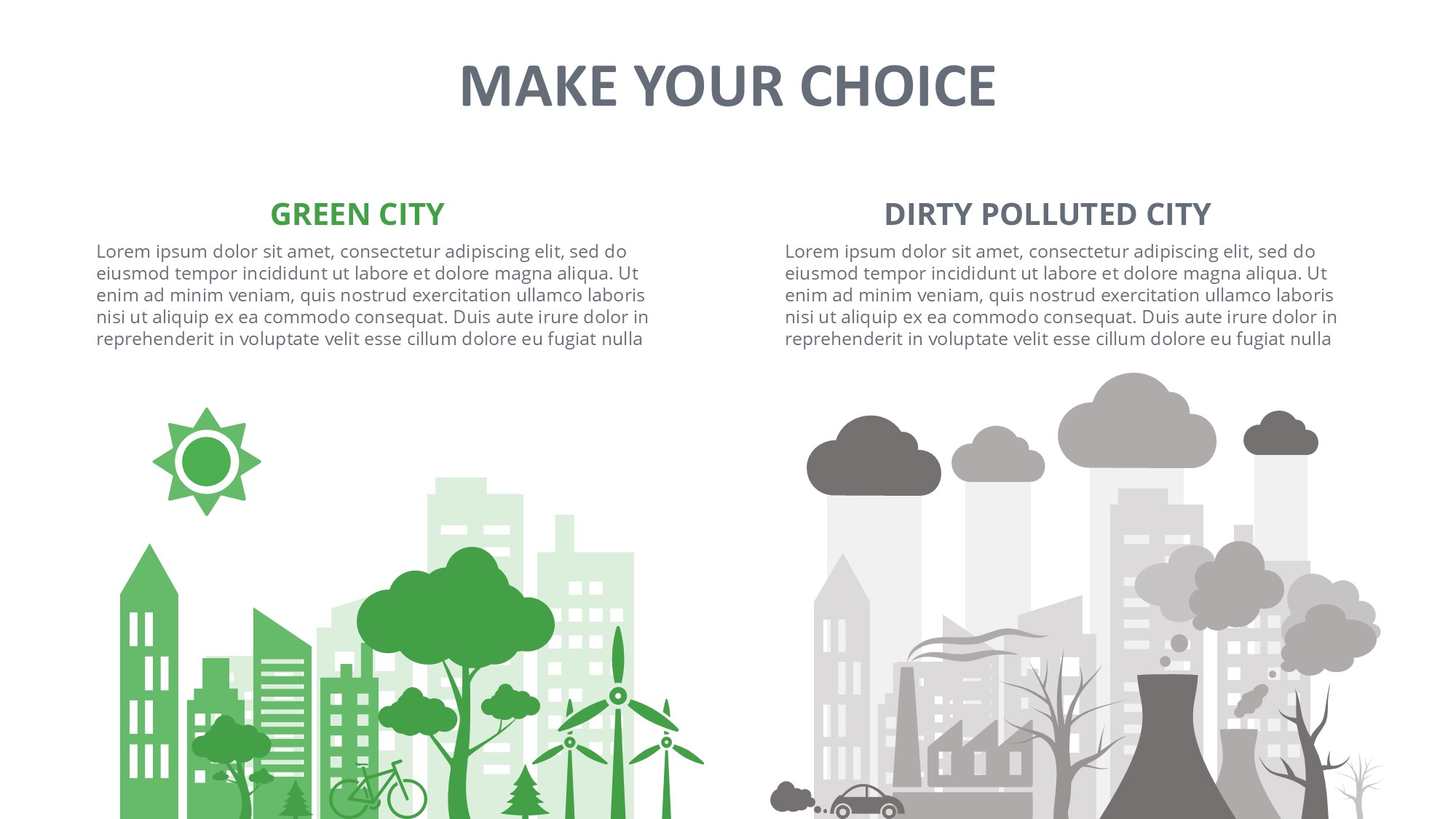 绿色环保图形信息图示PPT模板