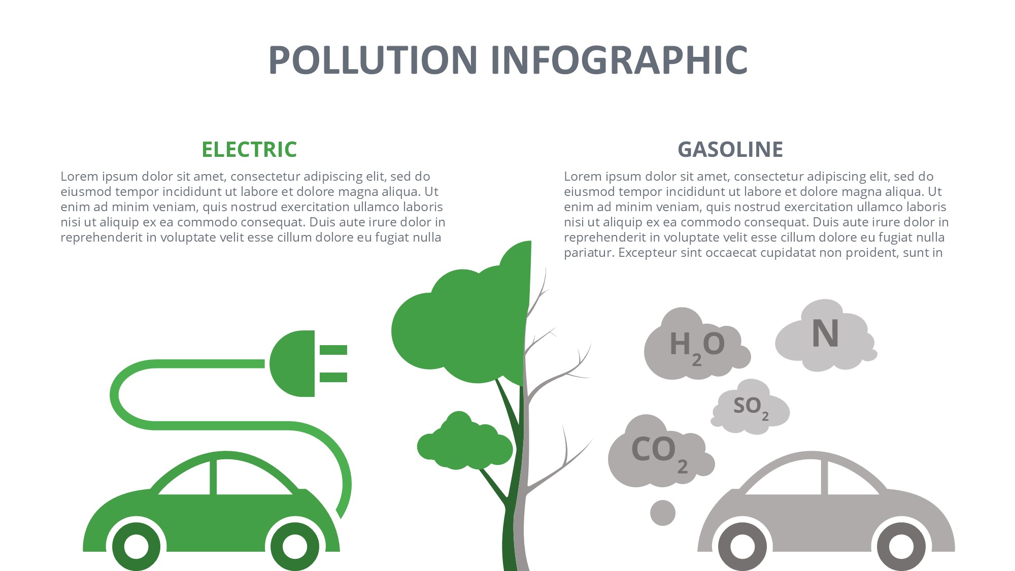 绿色环保图形信息图示PPT模板