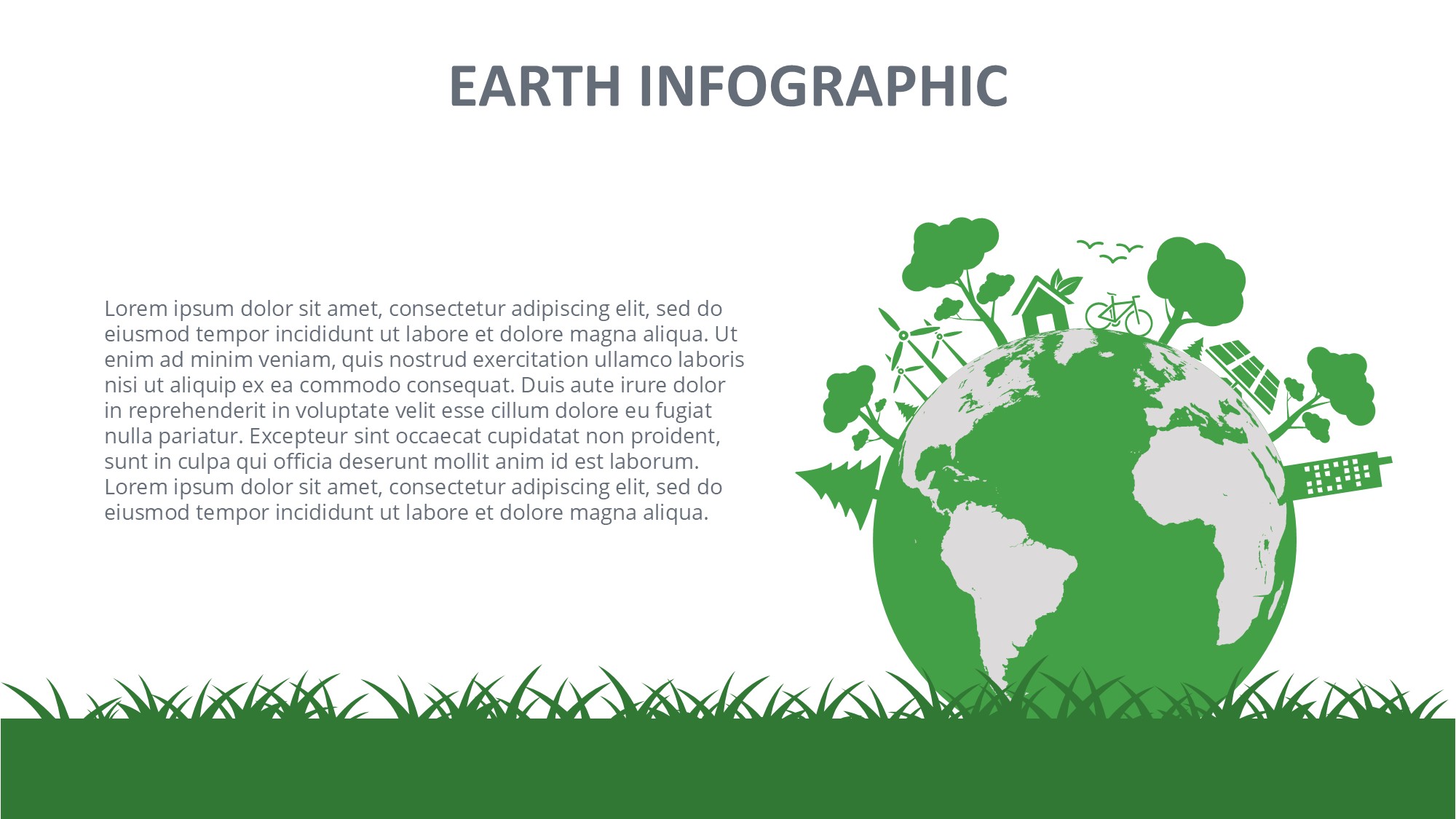 绿色环保图形信息图示PPT模板