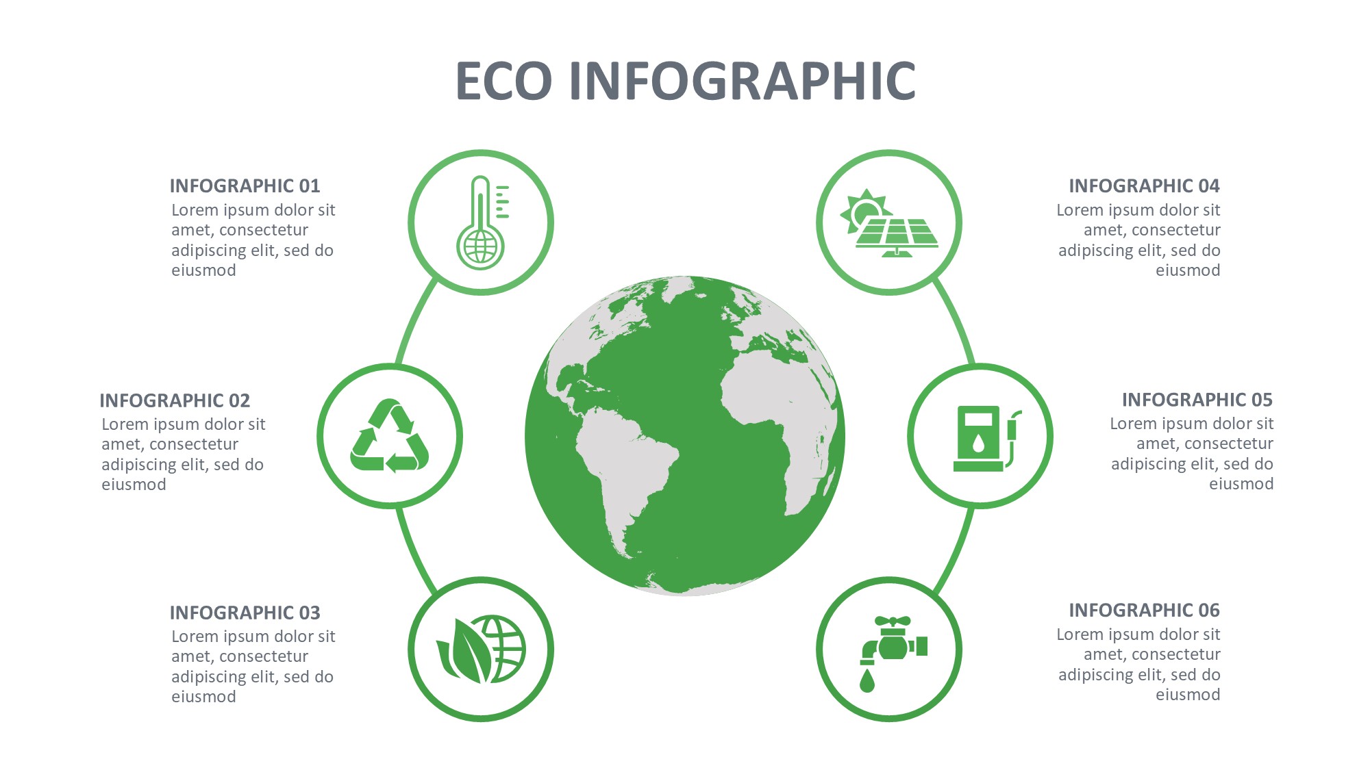 绿色环保图形信息图示PPT模板