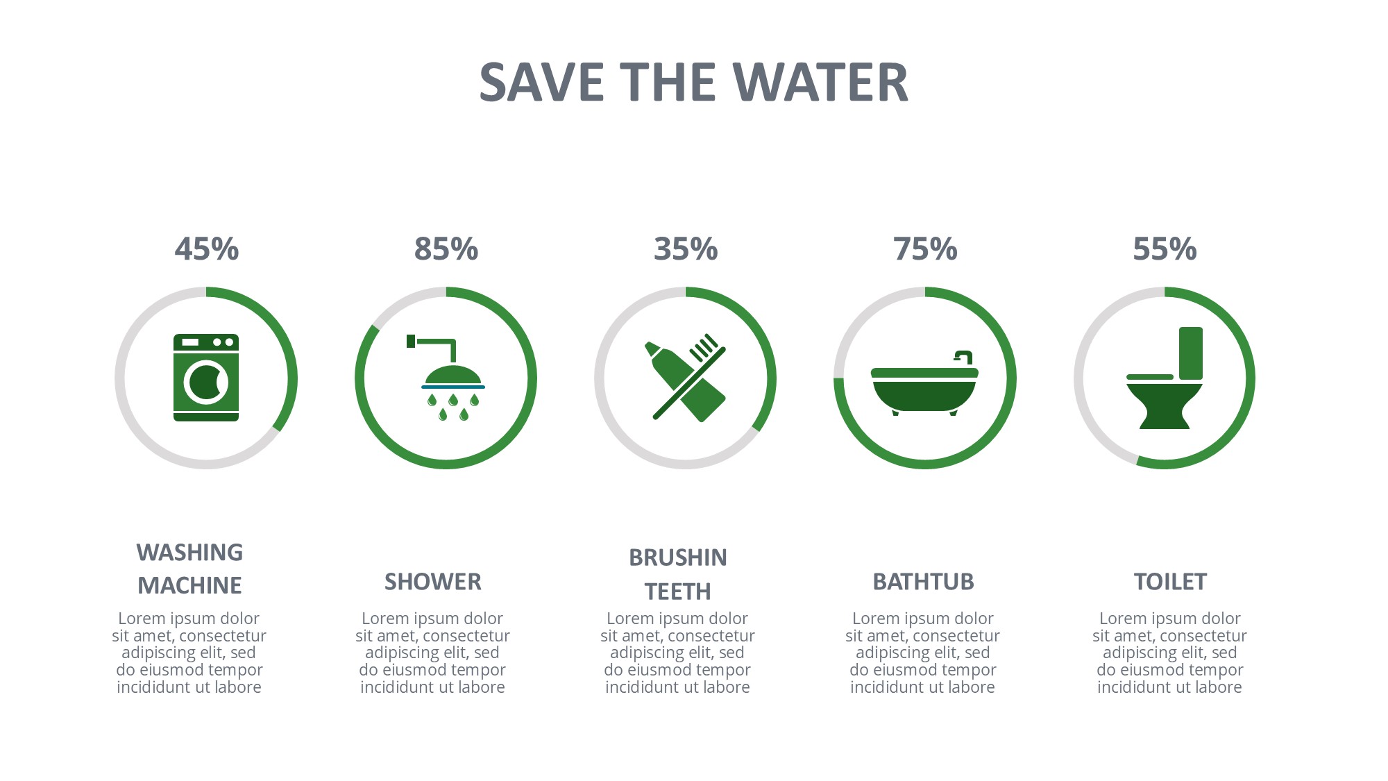 绿色环保图形信息图示PPT模板