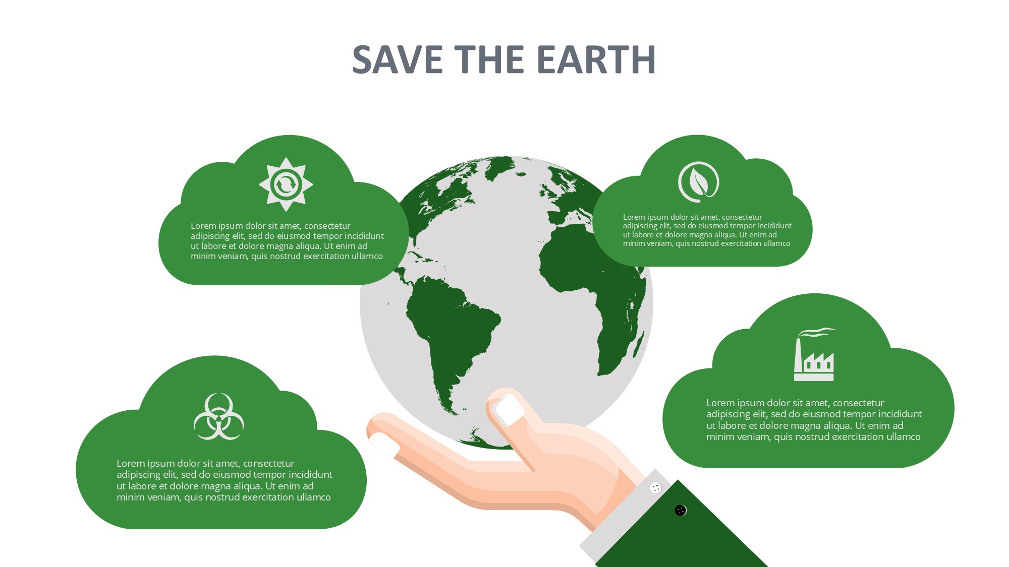 绿色环保图形信息图示PPT模板