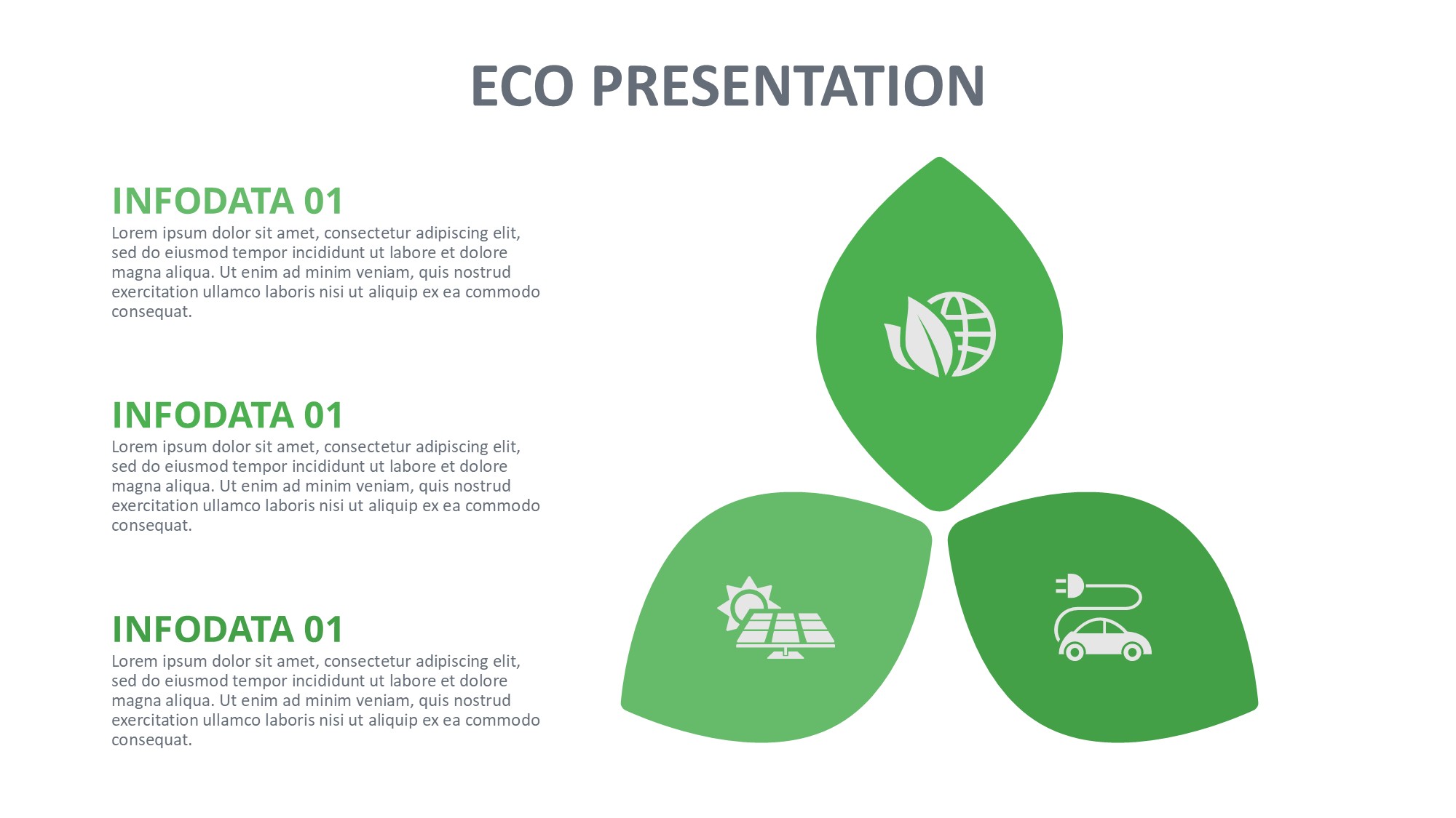 绿色环保图形信息图示PPT模板