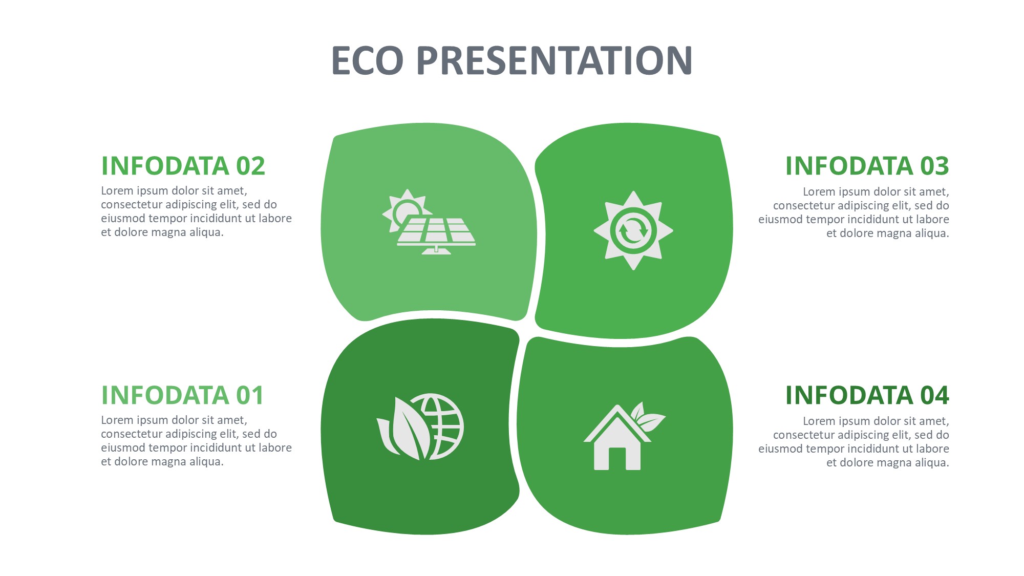 绿色环保图形信息图示PPT模板