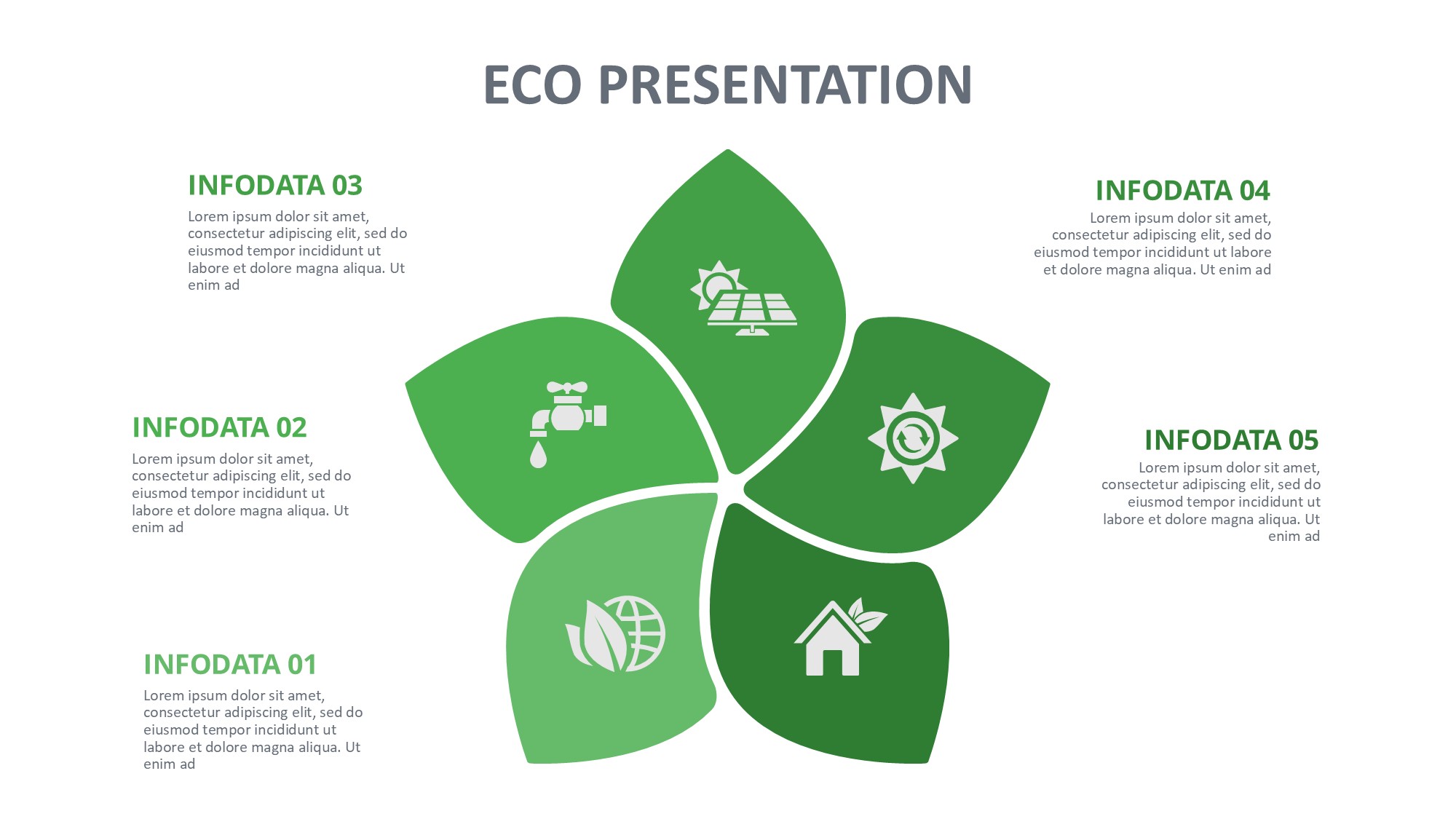 绿色环保图形信息图示PPT模板