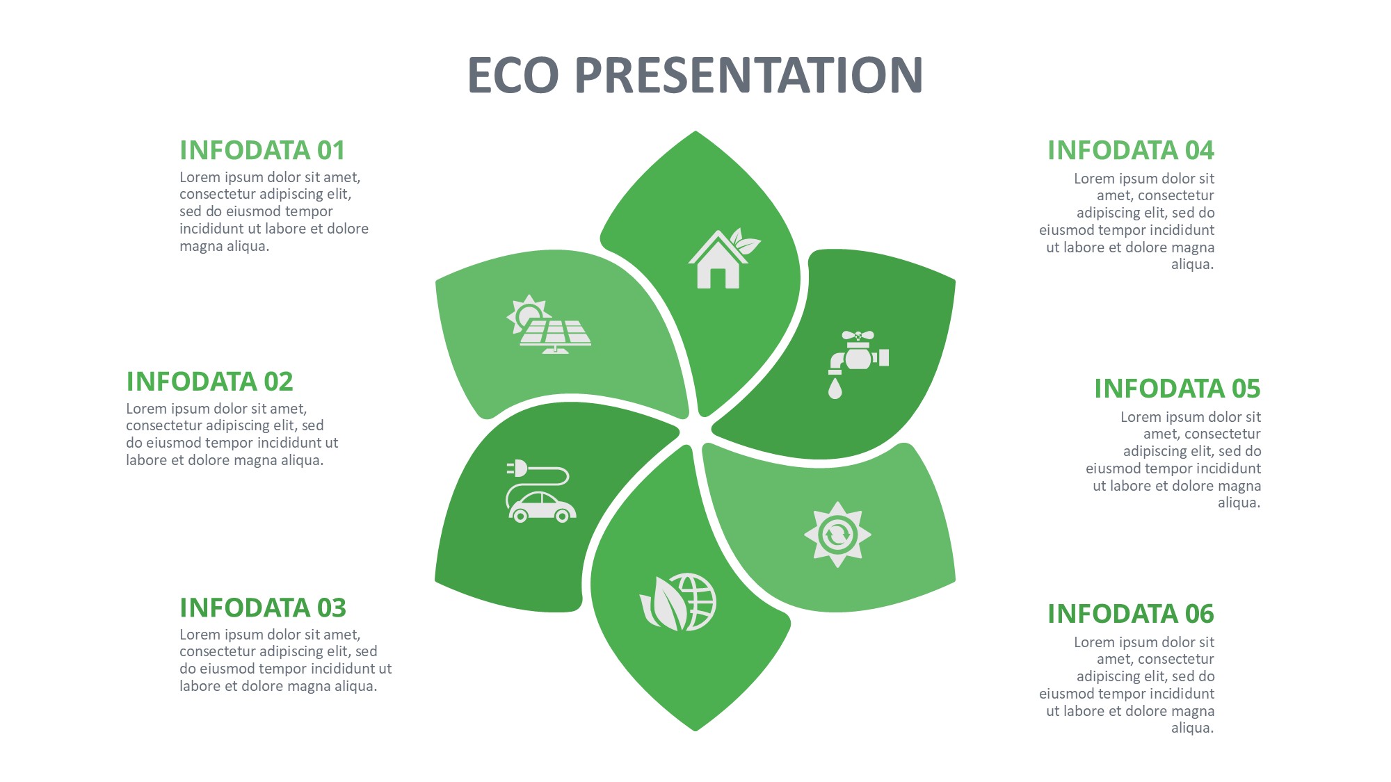 绿色环保图形信息图示PPT模板