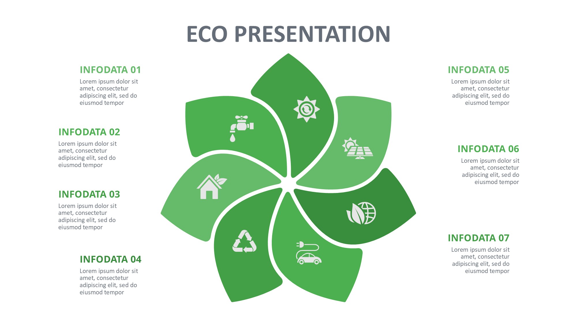 绿色环保图形信息图示PPT模板