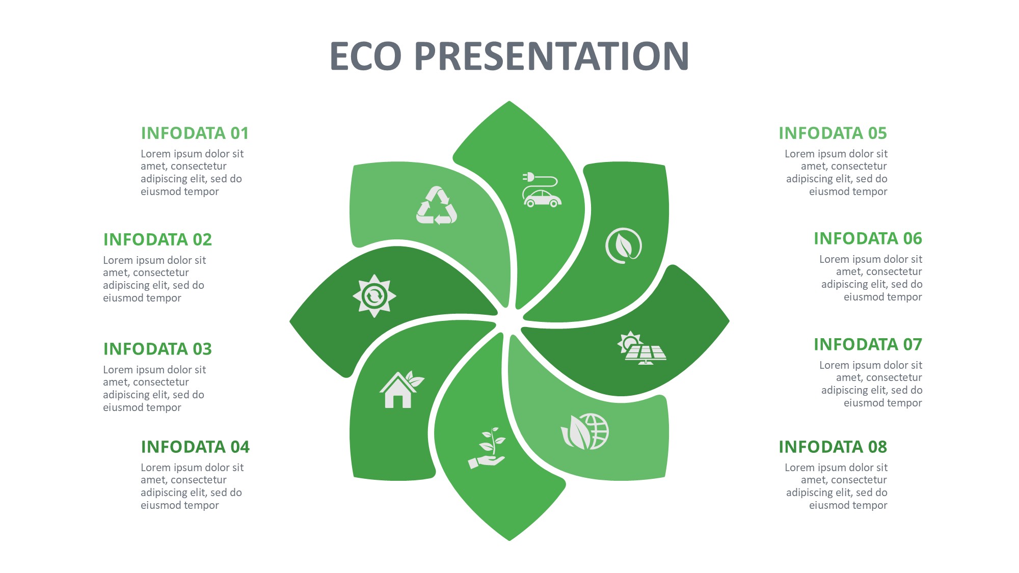 绿色环保图形信息图示PPT模板
