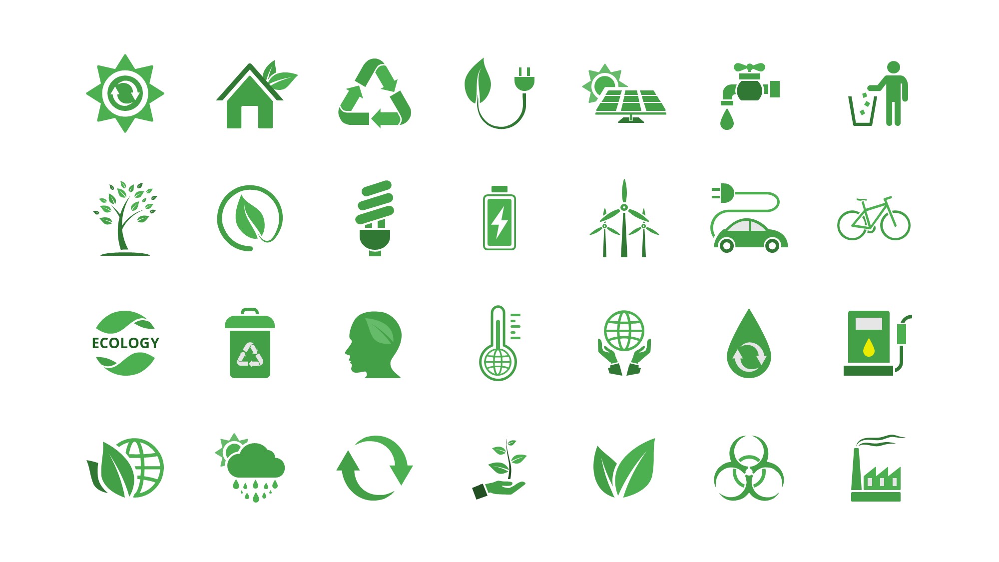 绿色环保图形信息图示PPT模板