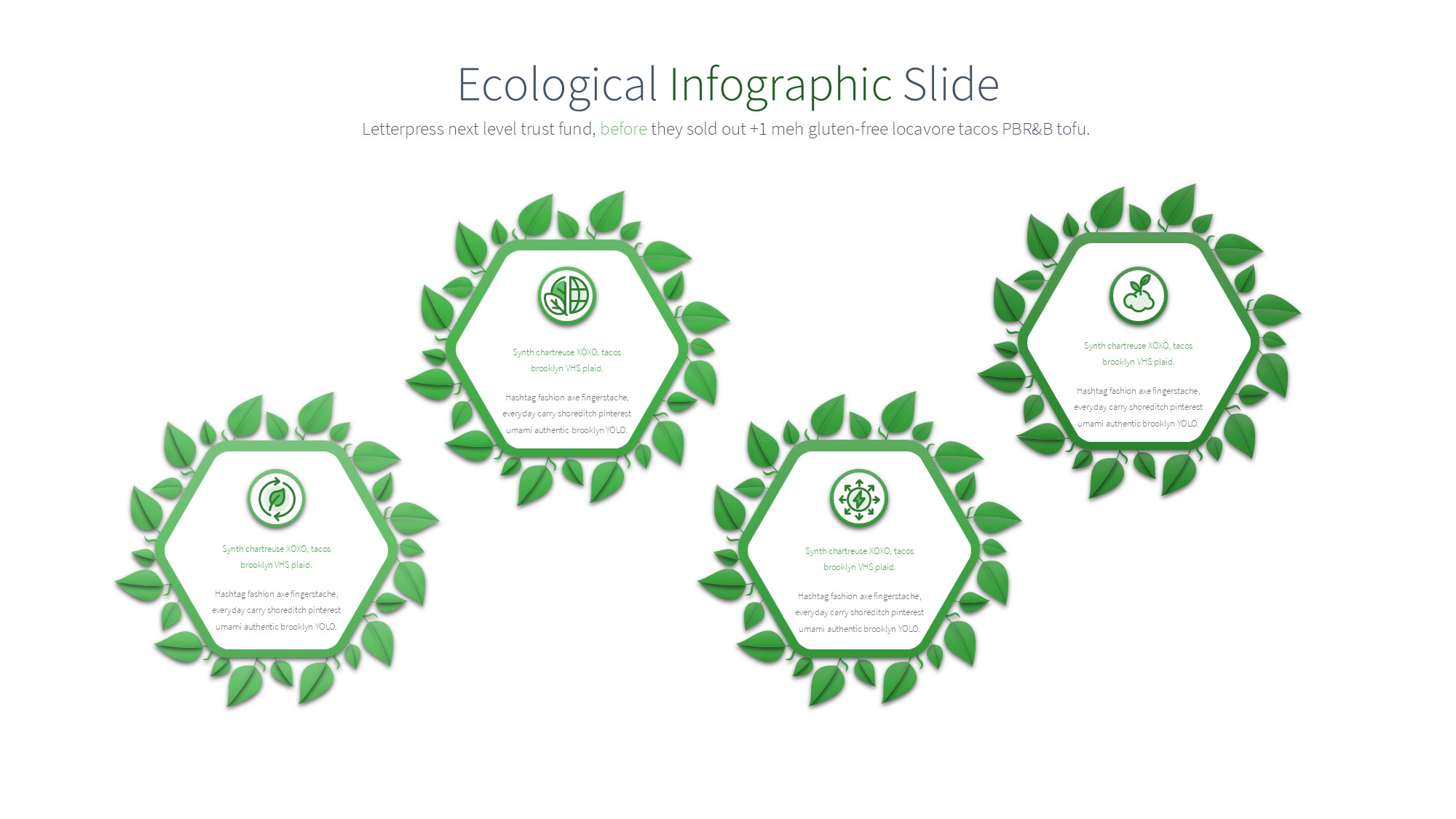 绿色环保图形信息图示PPT模板