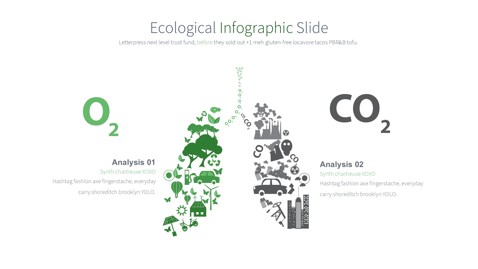 绿色环保图形信息图示PPT模板