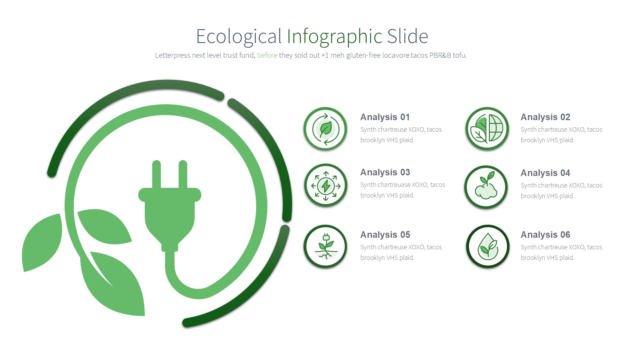 绿色环保图形信息图示PPT模板