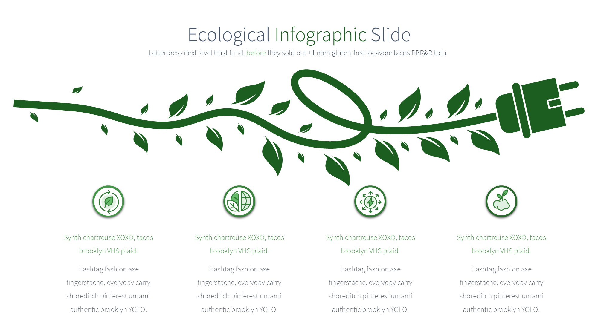 绿色环保图形信息图示PPT模板