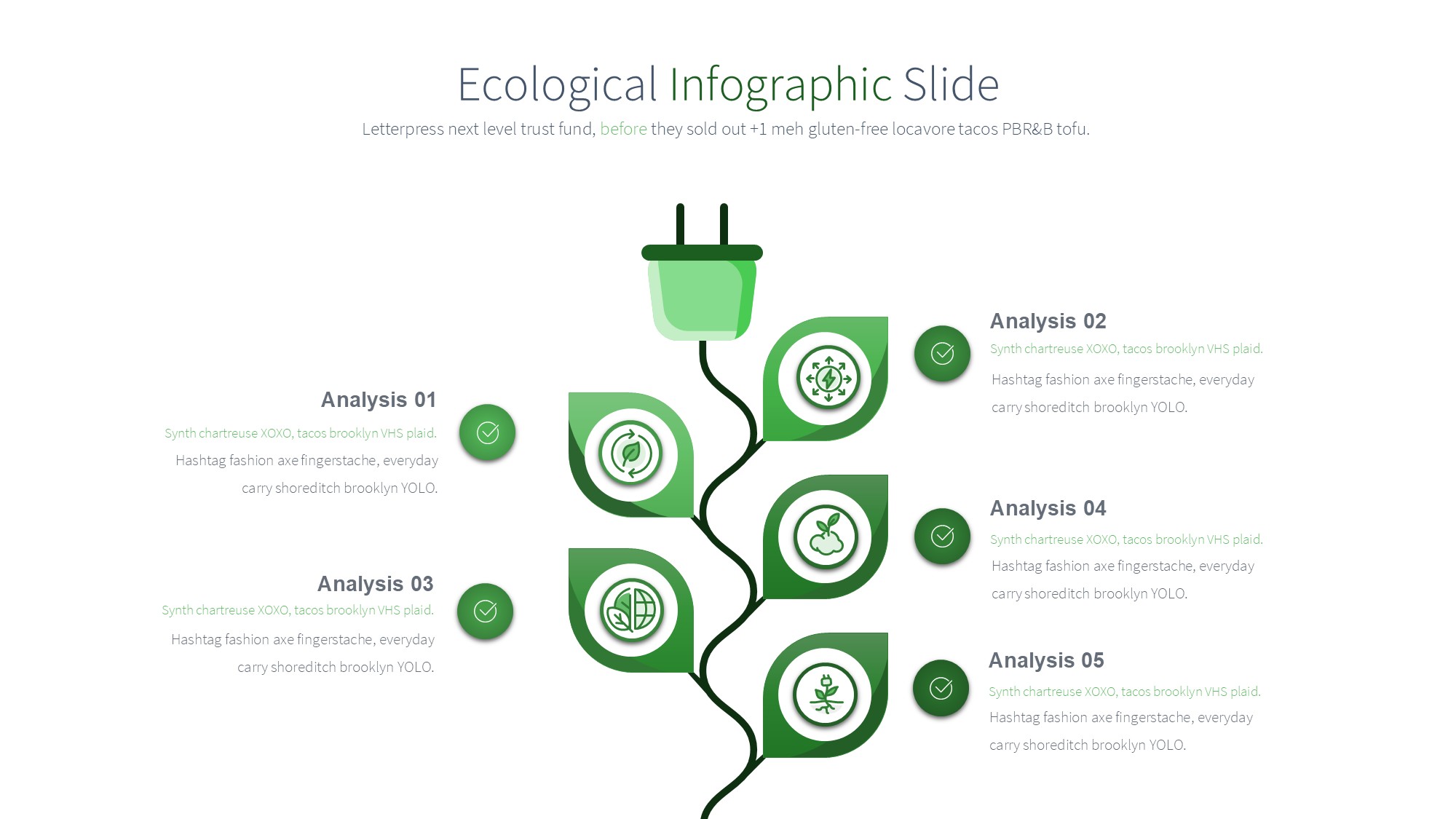 绿色环保图形信息图示PPT模板