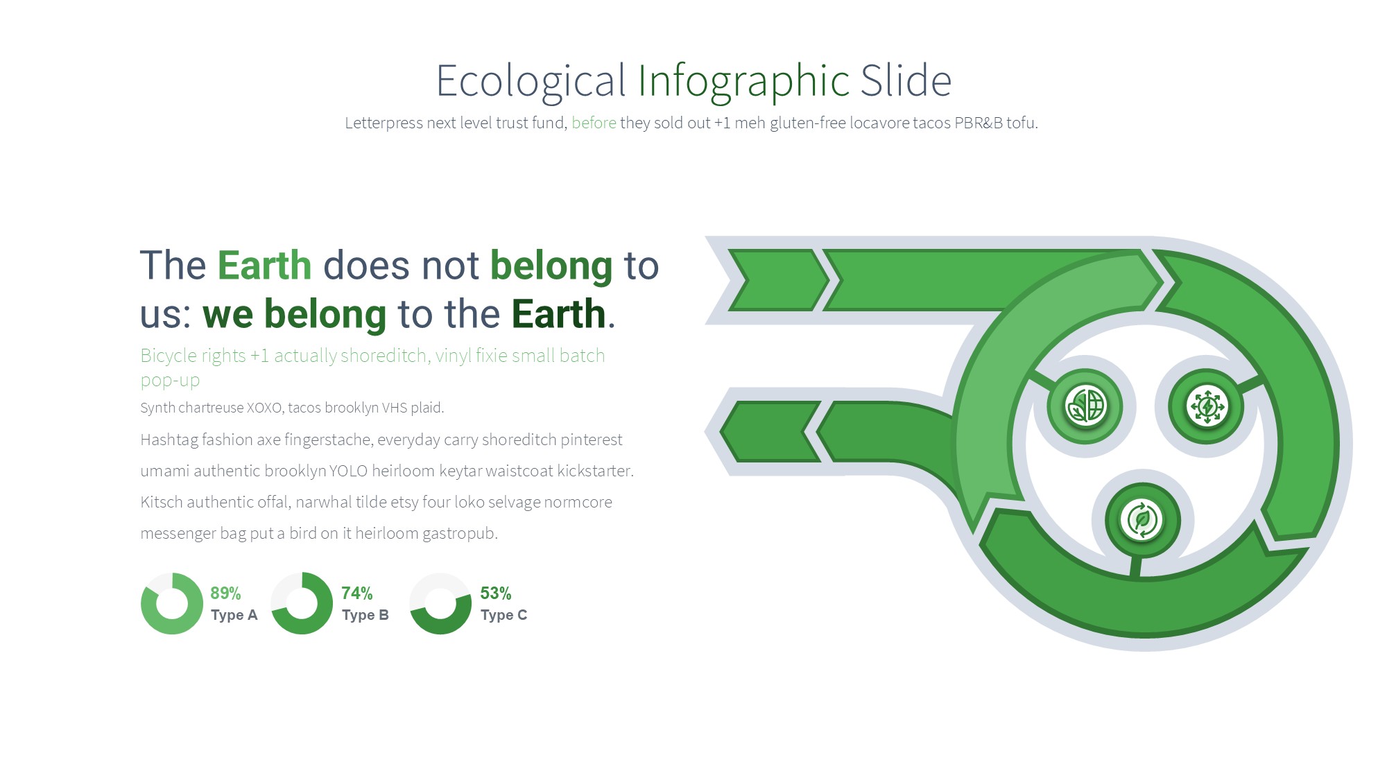 绿色环保图形信息图示PPT模板