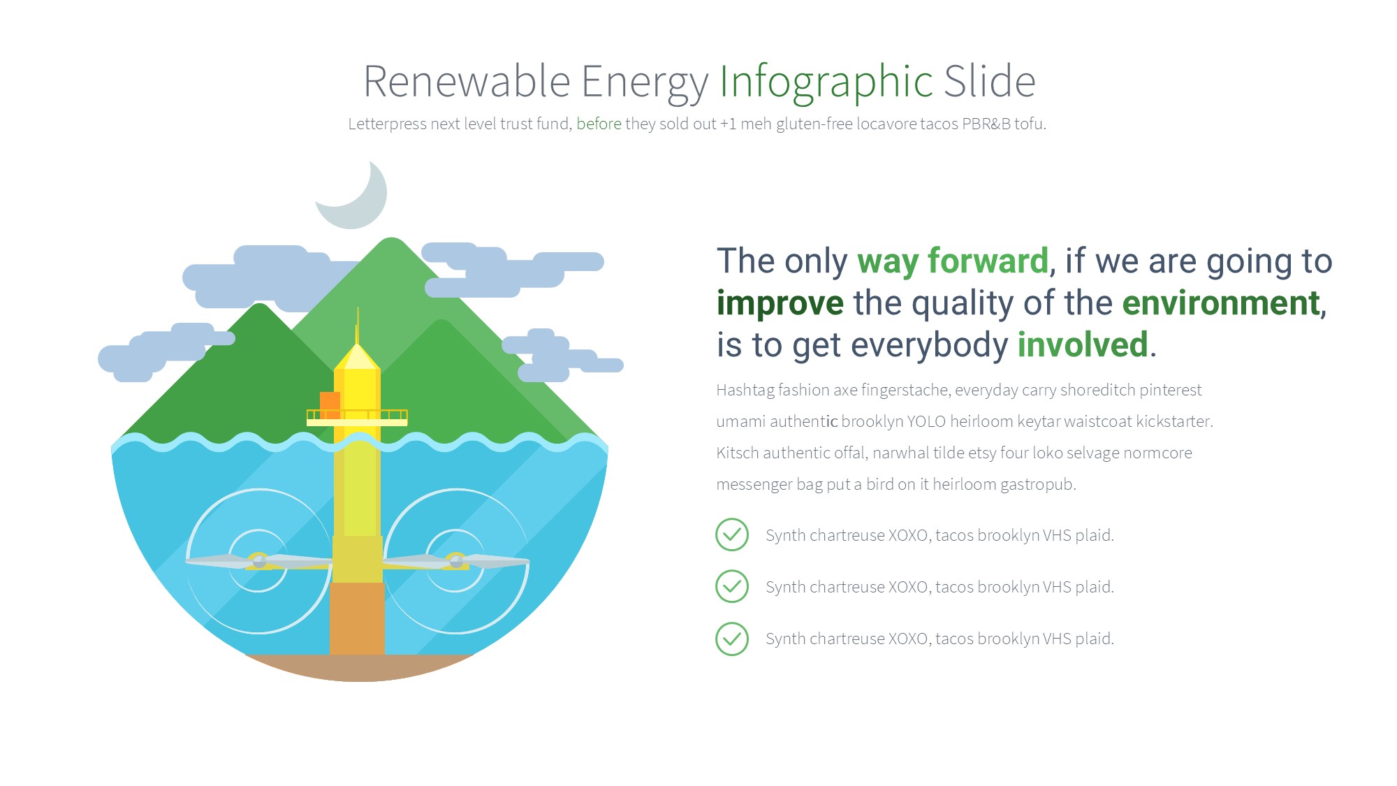 绿色环保图形信息图示PPT模板