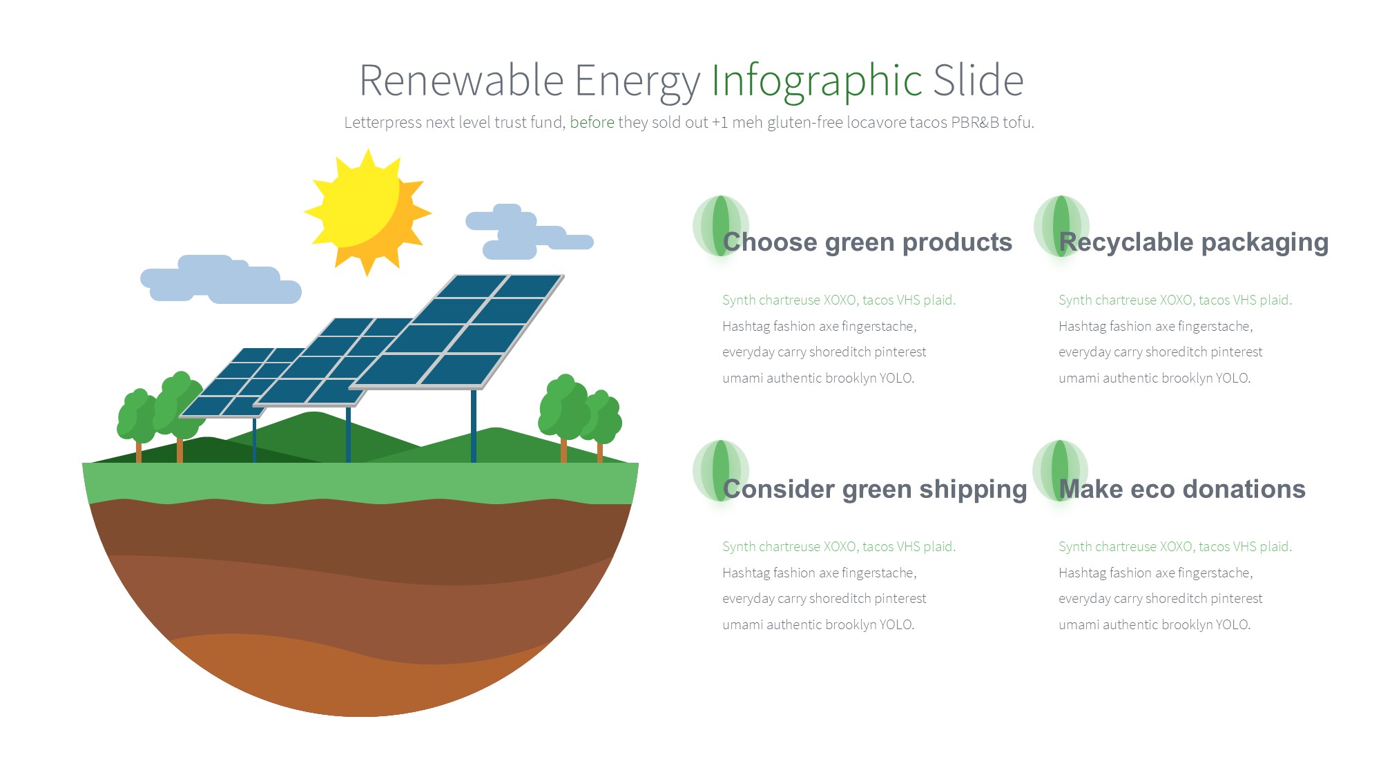 绿色环保图形信息图示PPT模板