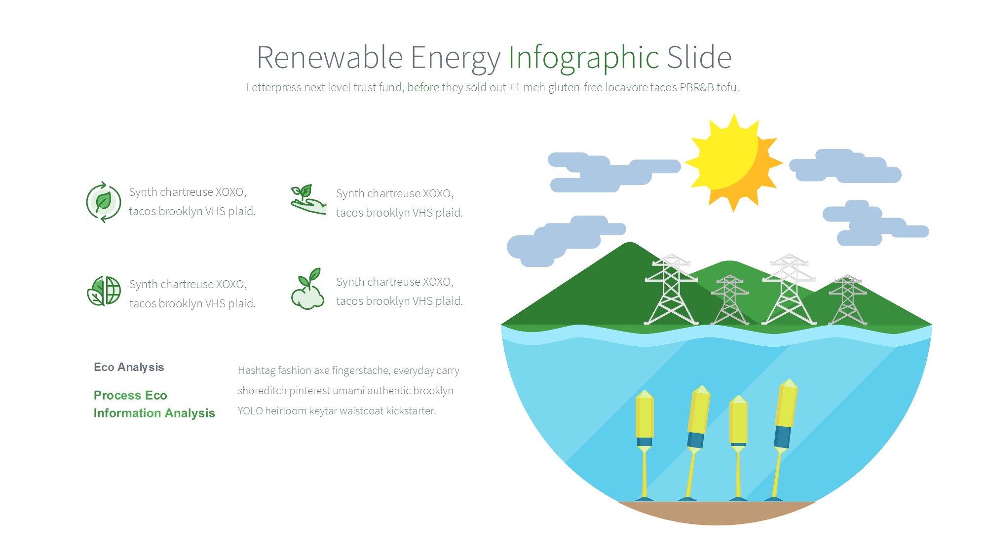 绿色环保图形信息图示PPT模板