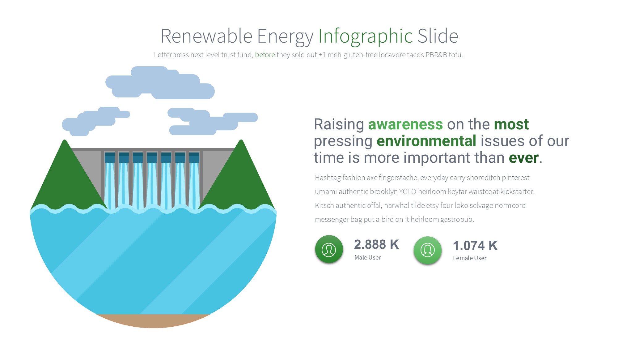 绿色环保图形信息图示PPT模板