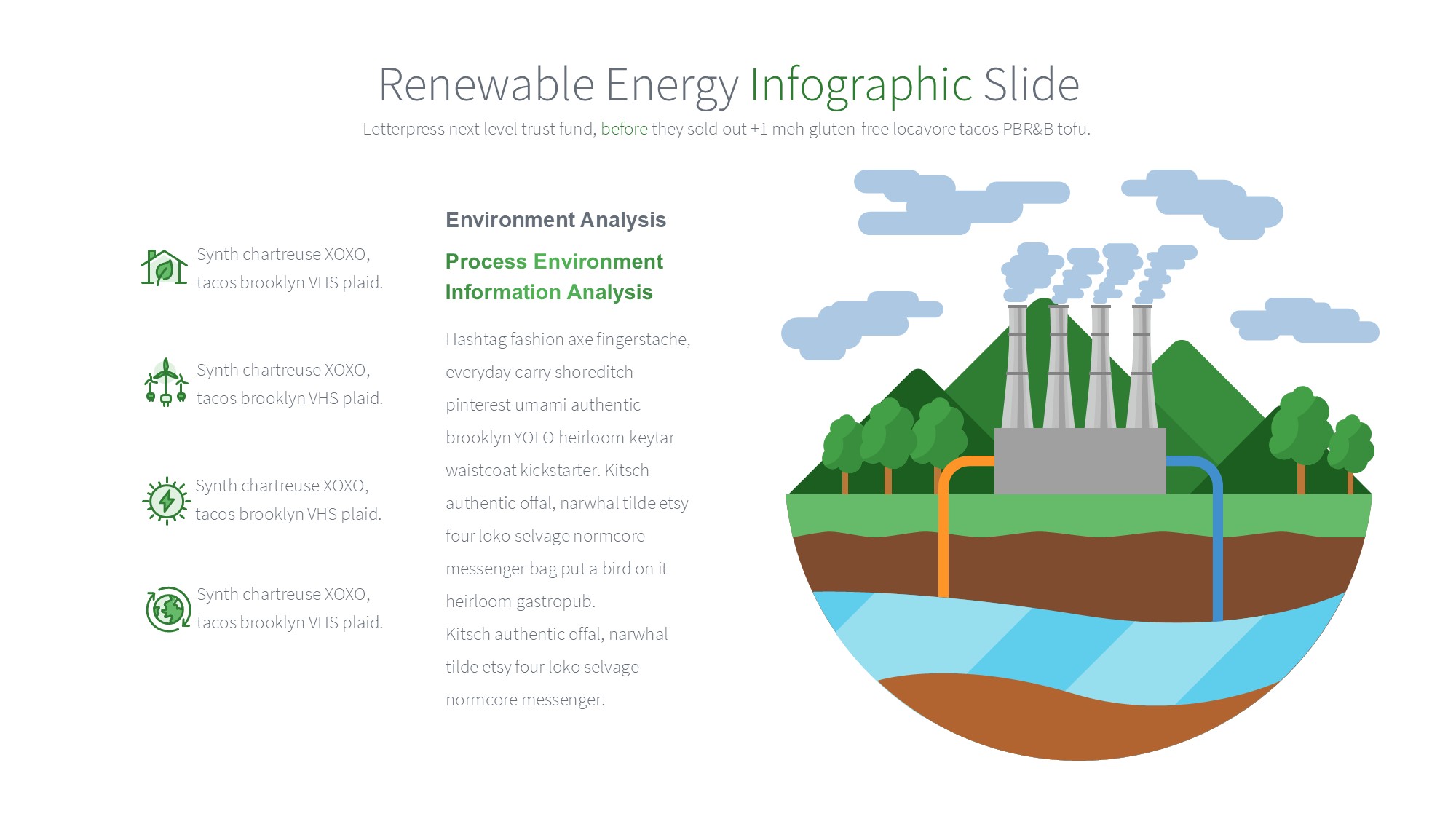 绿色环保图形信息图示PPT模板