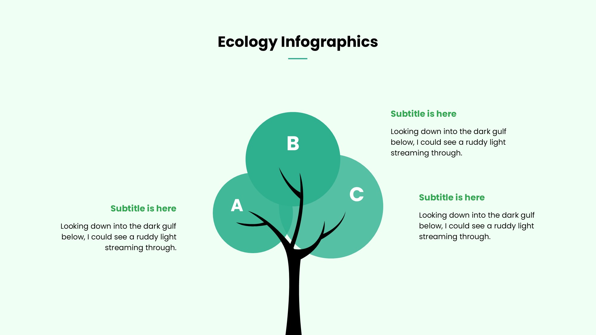 绿色环保图形信息图示PPT模板