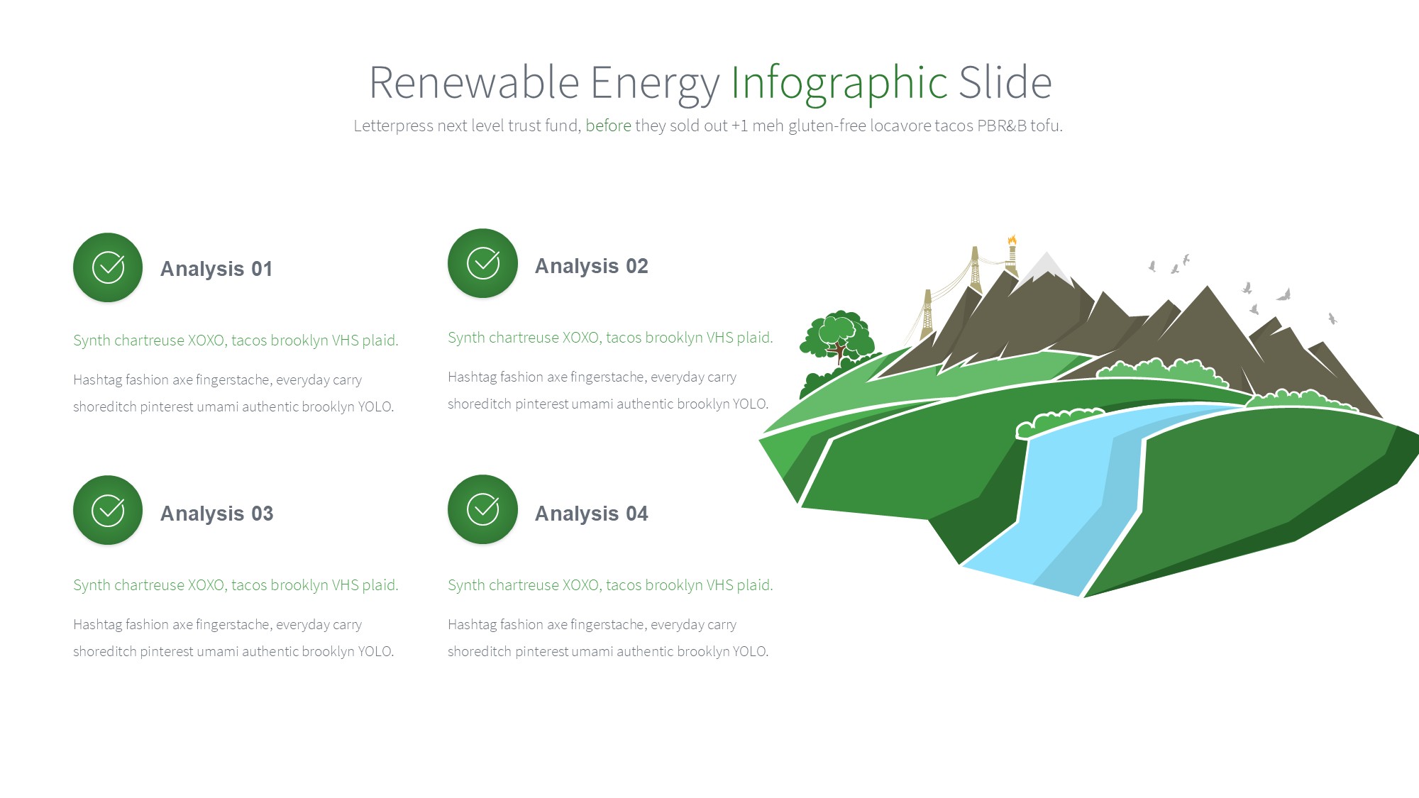 绿色环保图形信息图示PPT模板