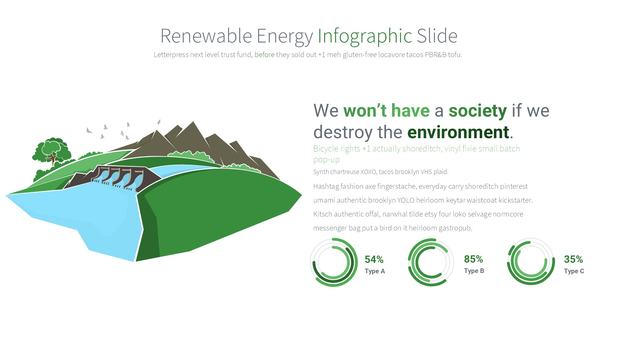 绿色环保图形信息图示PPT模板