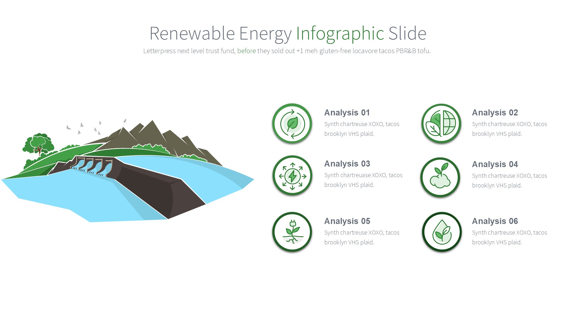 绿色环保图形信息图示PPT模板