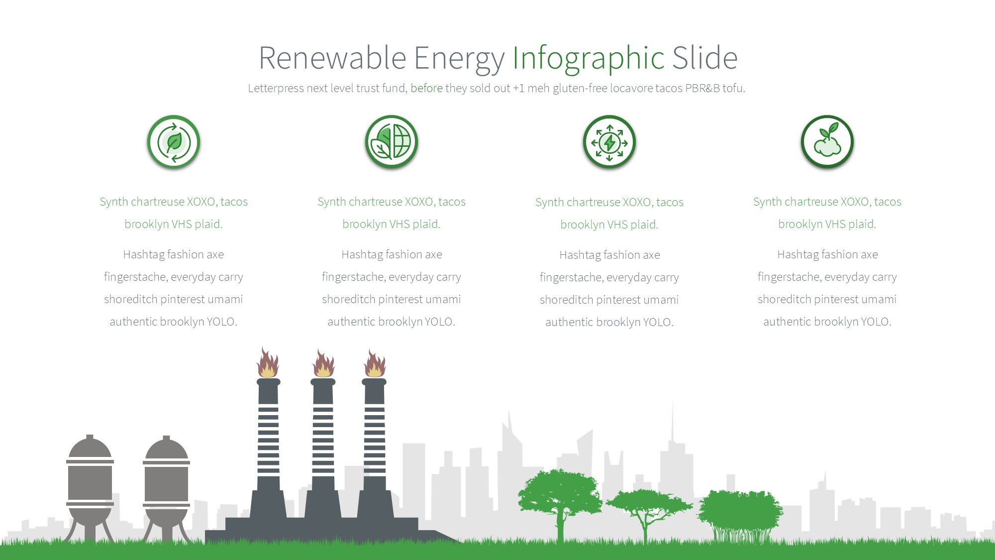 绿色环保图形信息图示PPT模板