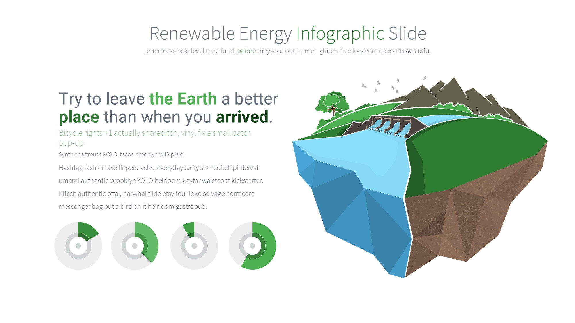 绿色环保图形信息图示PPT模板