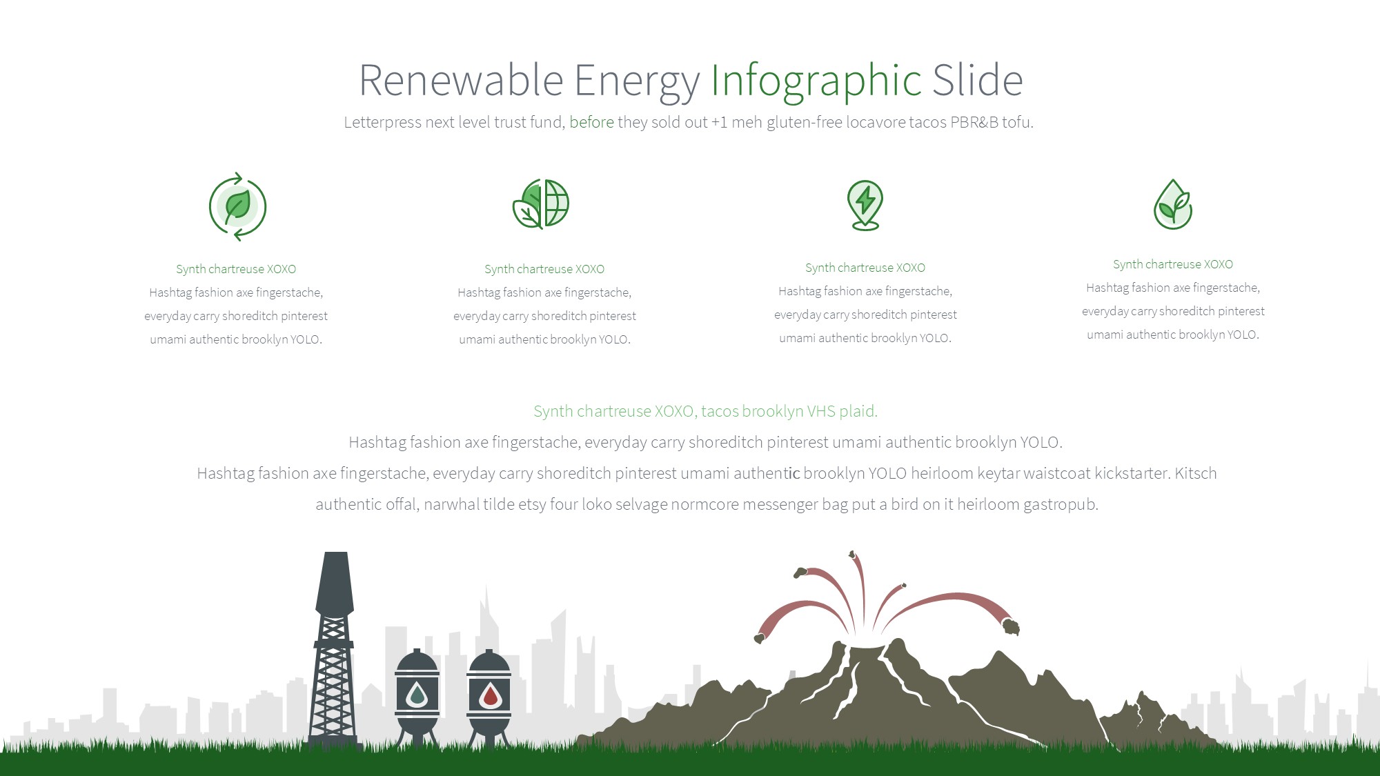 绿色环保图形信息图示PPT模板