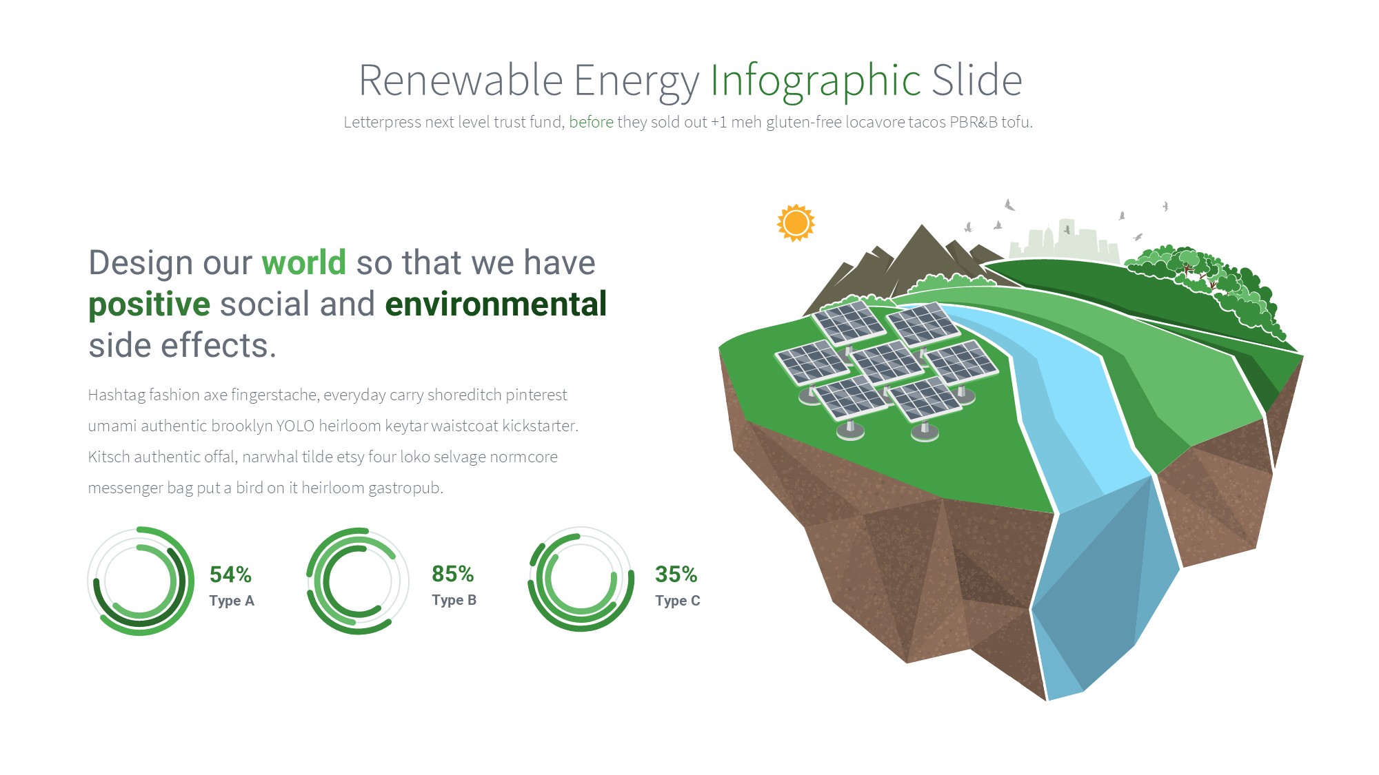 绿色环保图形信息图示PPT模板
