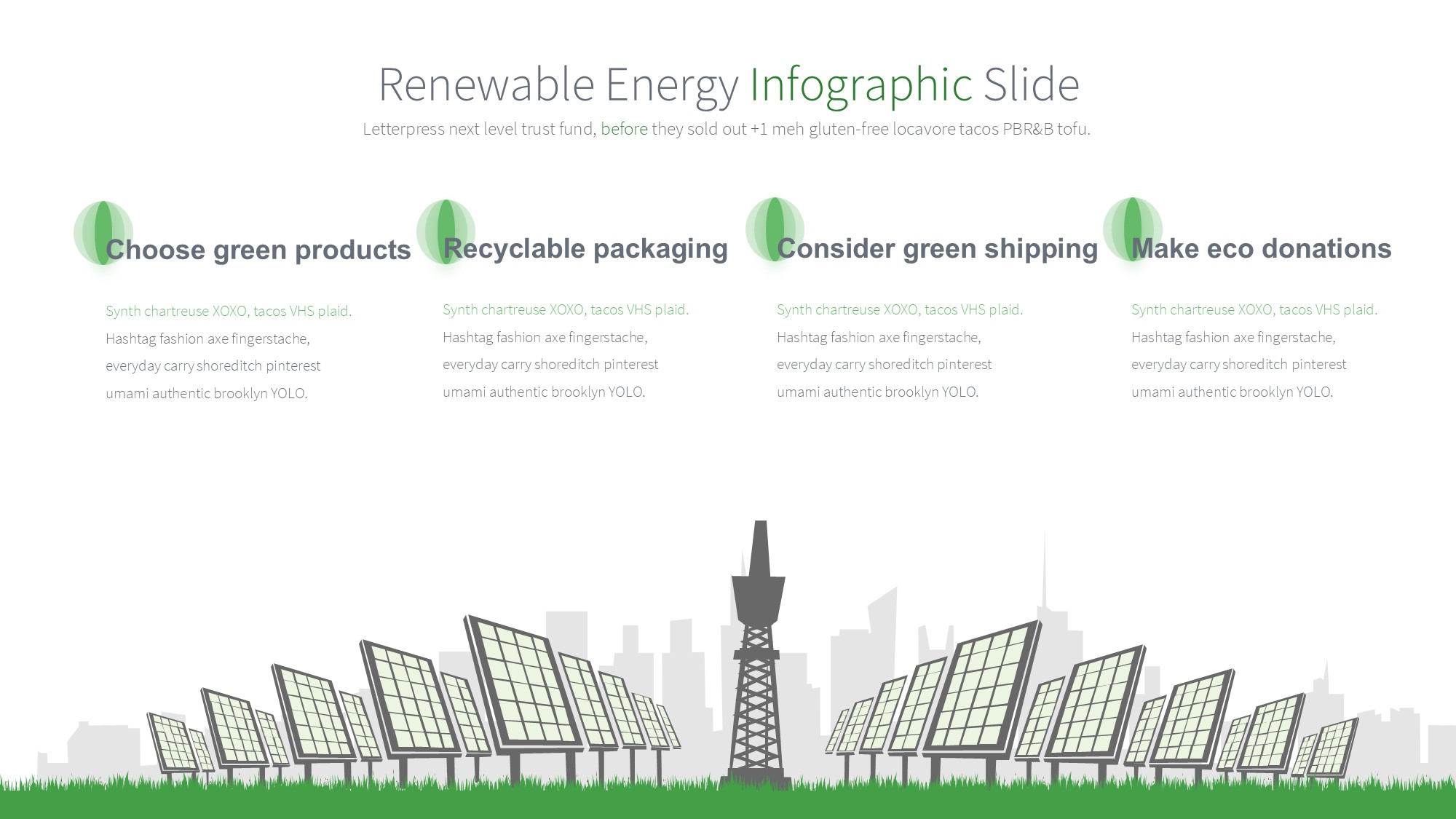 绿色环保图形信息图示PPT模板