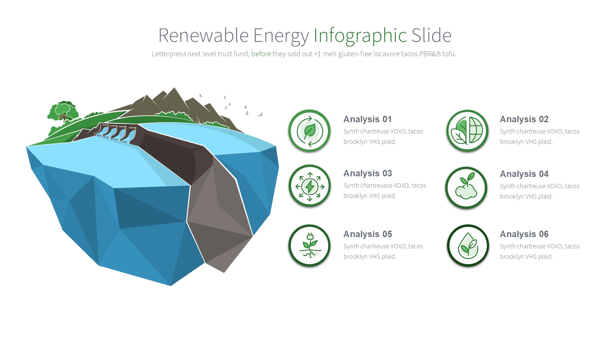 绿色环保图形信息图示PPT模板