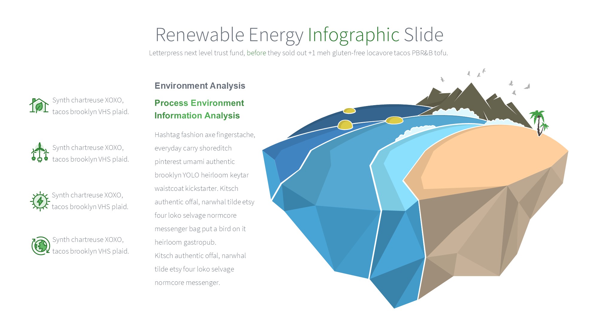 绿色环保图形信息图示PPT模板