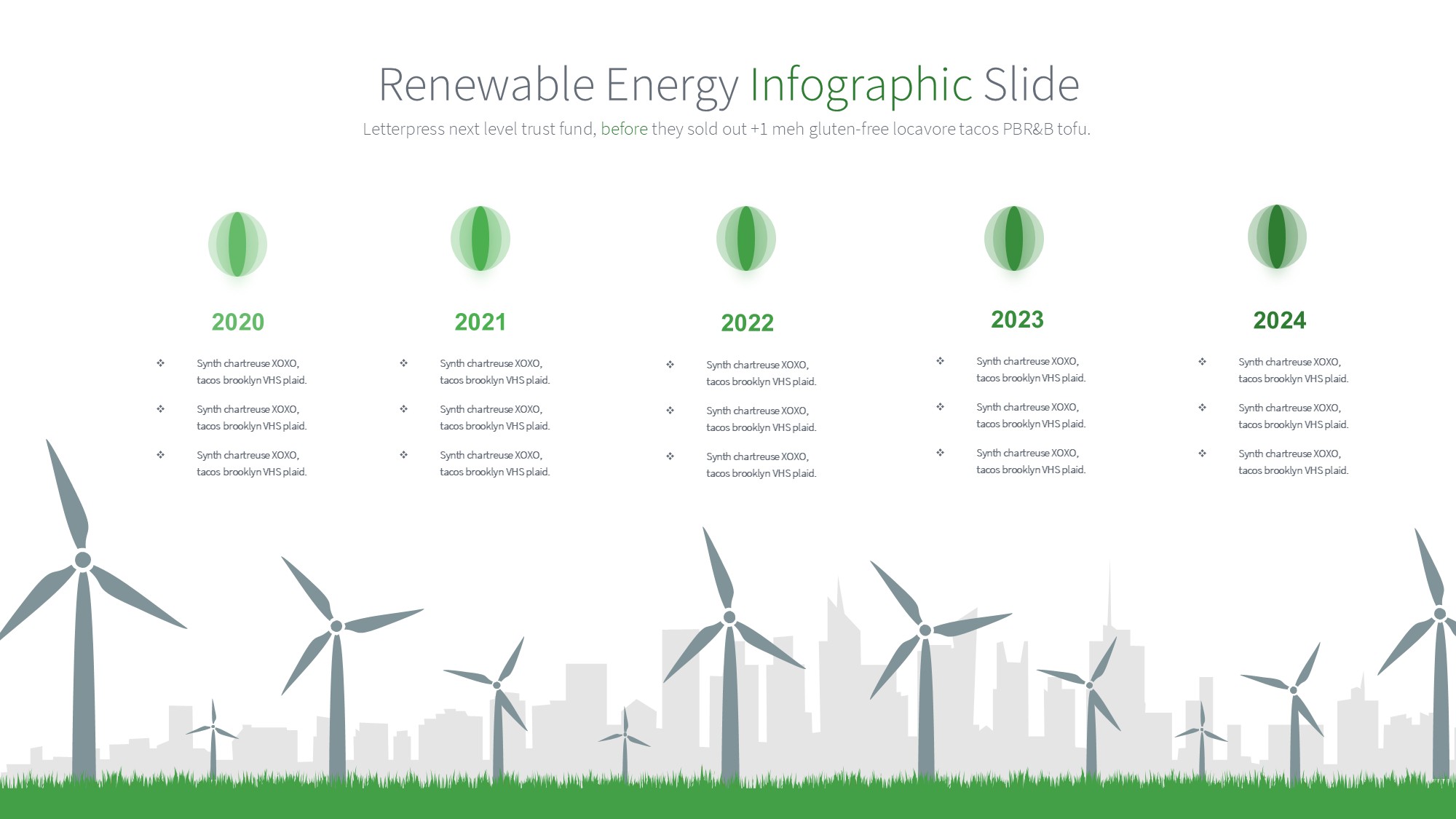 绿色环保图形信息图示PPT模板
