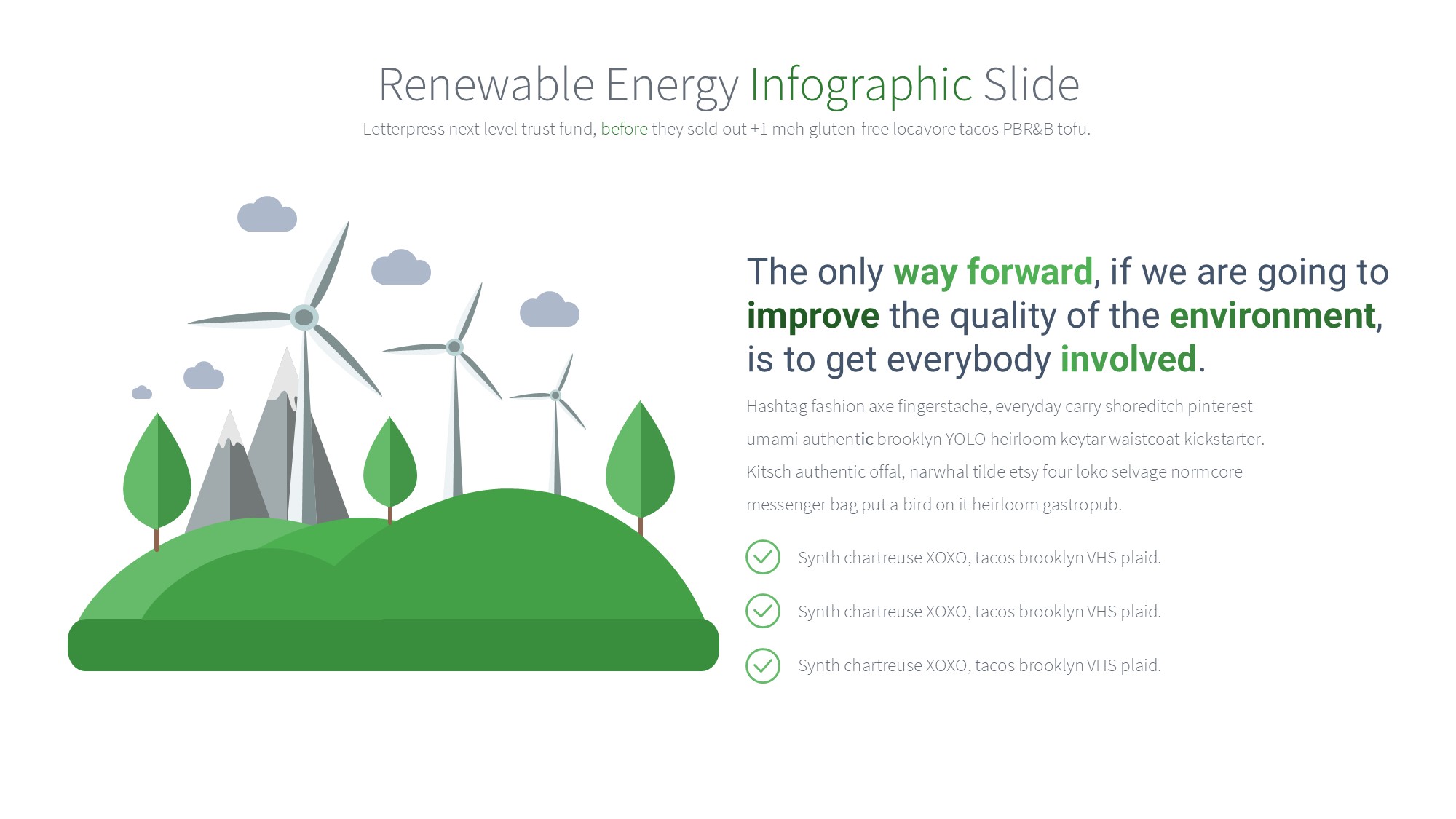 绿色环保图形信息图示PPT模板