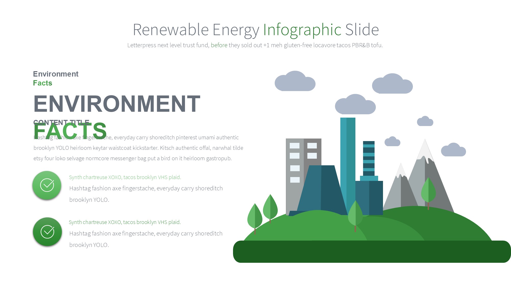 绿色环保图形信息图示PPT模板