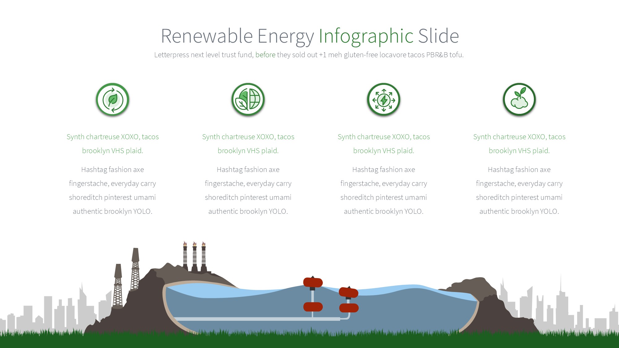 绿色环保图形信息图示PPT模板