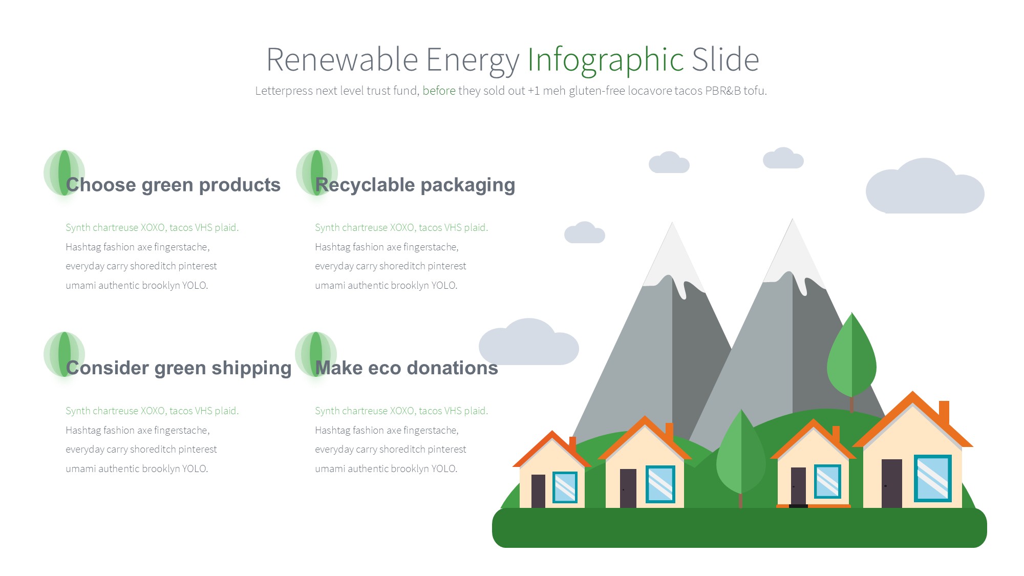 绿色环保图形信息图示PPT模板