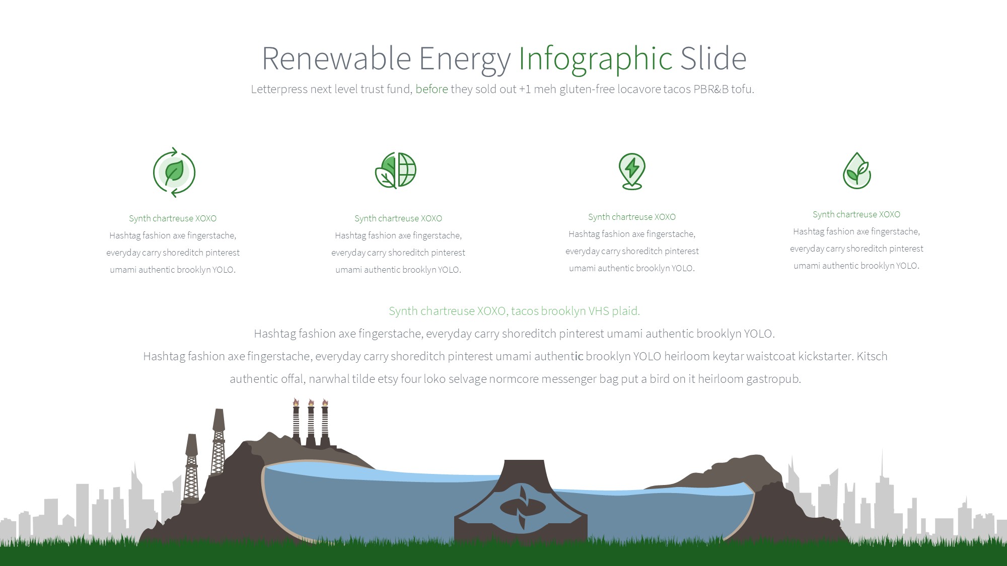 绿色环保图形信息图示PPT模板