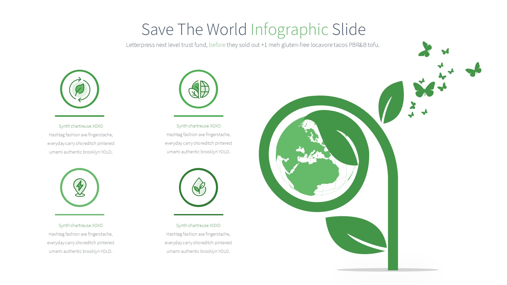 绿色环保图形信息图示PPT模板