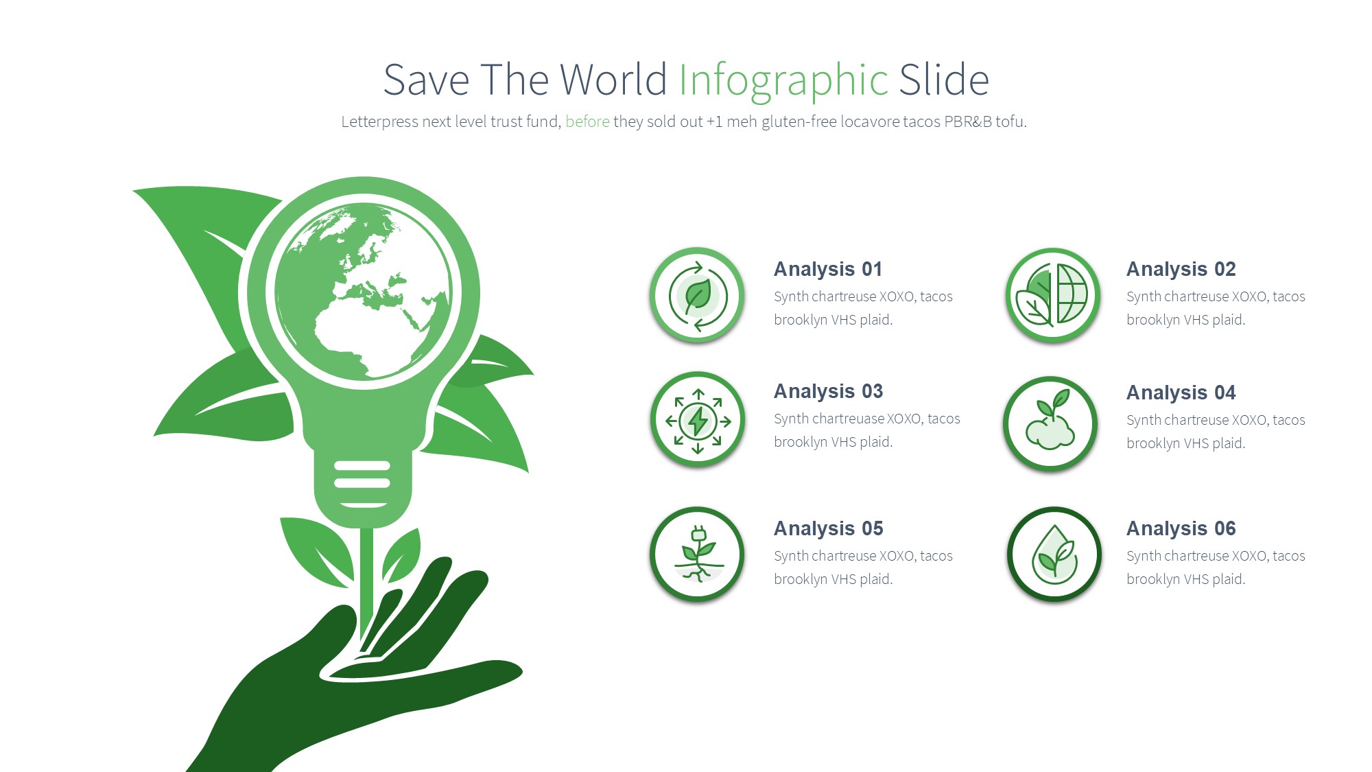绿色环保图形信息图示PPT模板