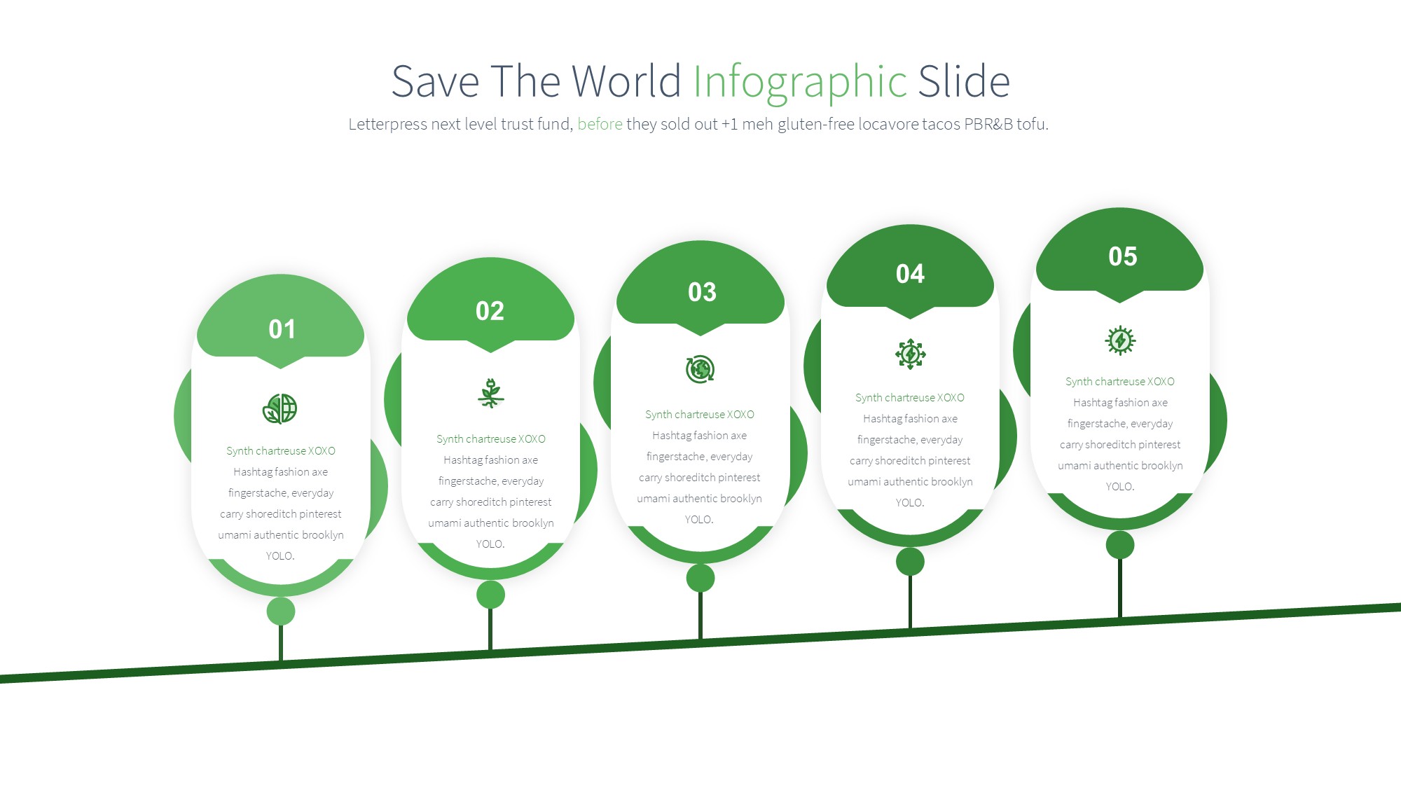 绿色环保图形信息图示PPT模板