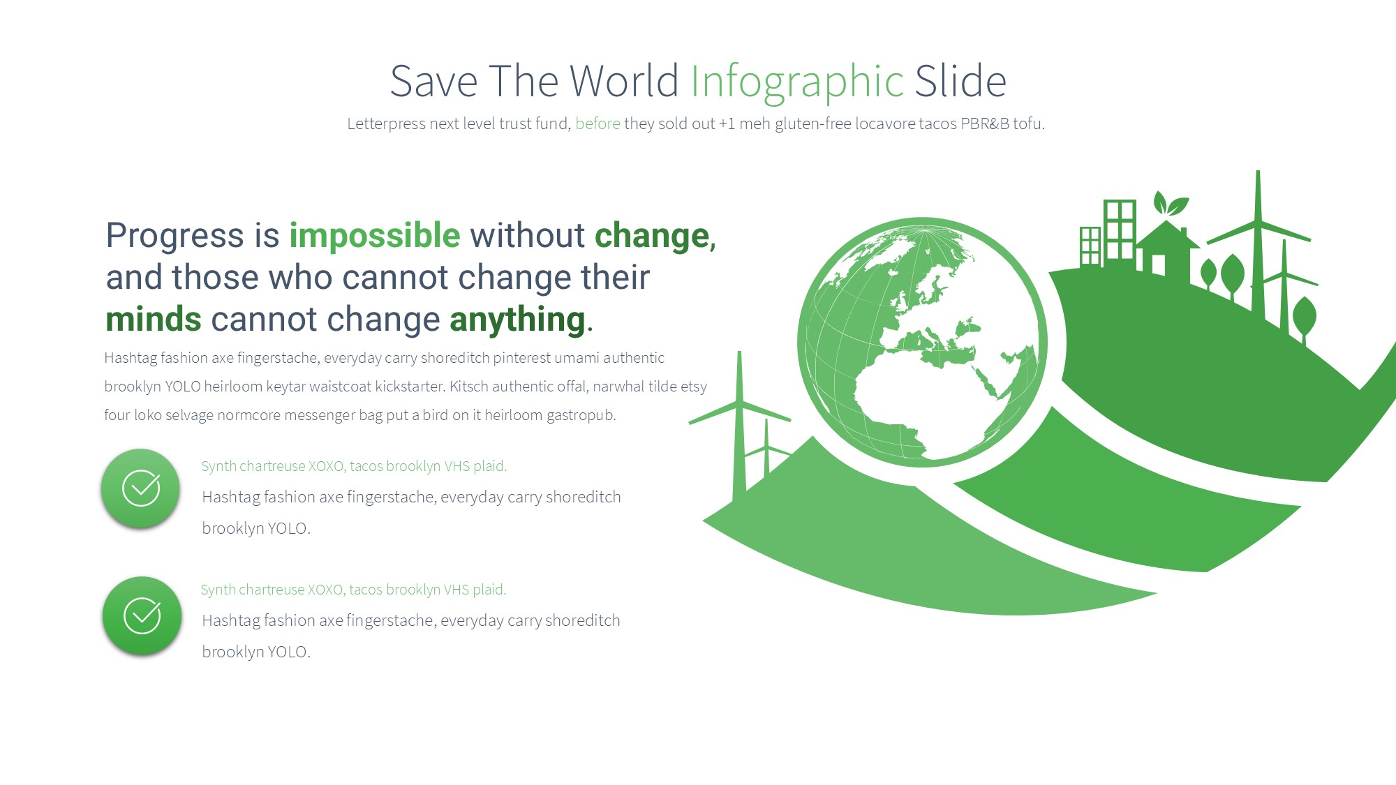 绿色环保图形信息图示PPT模板