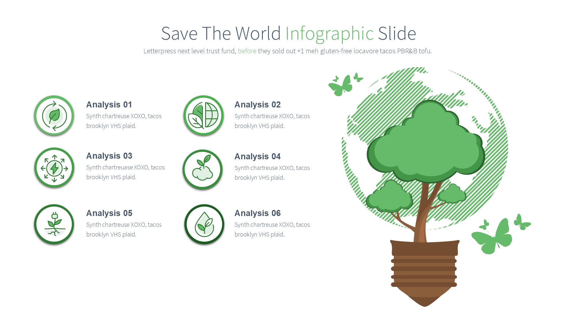 绿色环保图形信息图示PPT模板