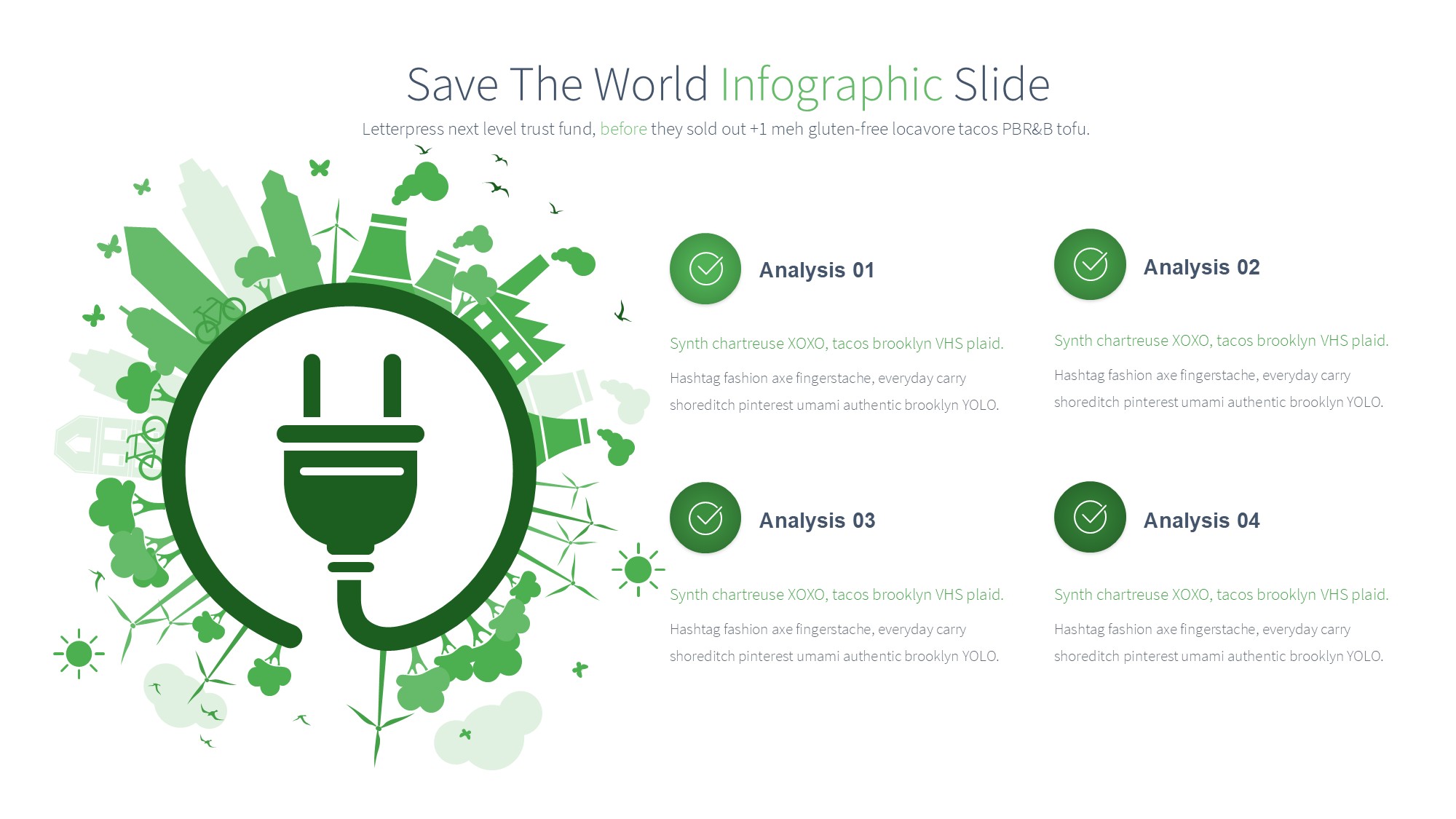 绿色环保图形信息图示PPT模板